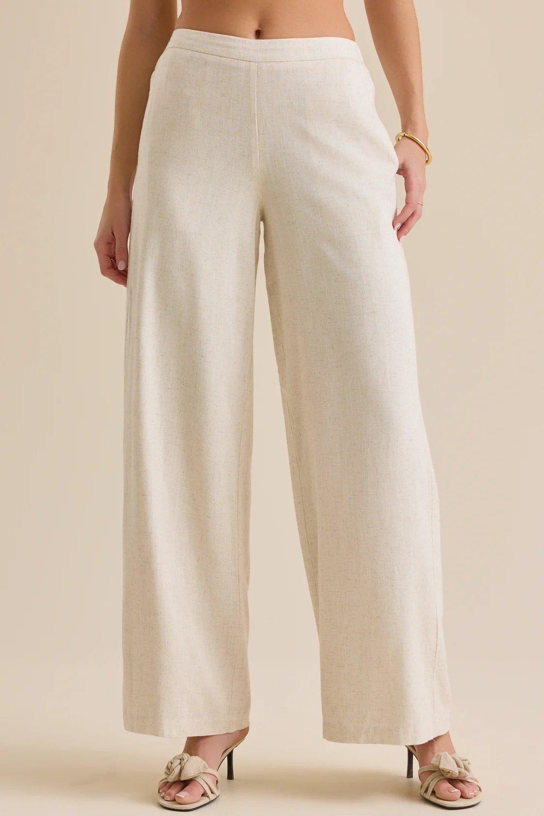 off white linen pants