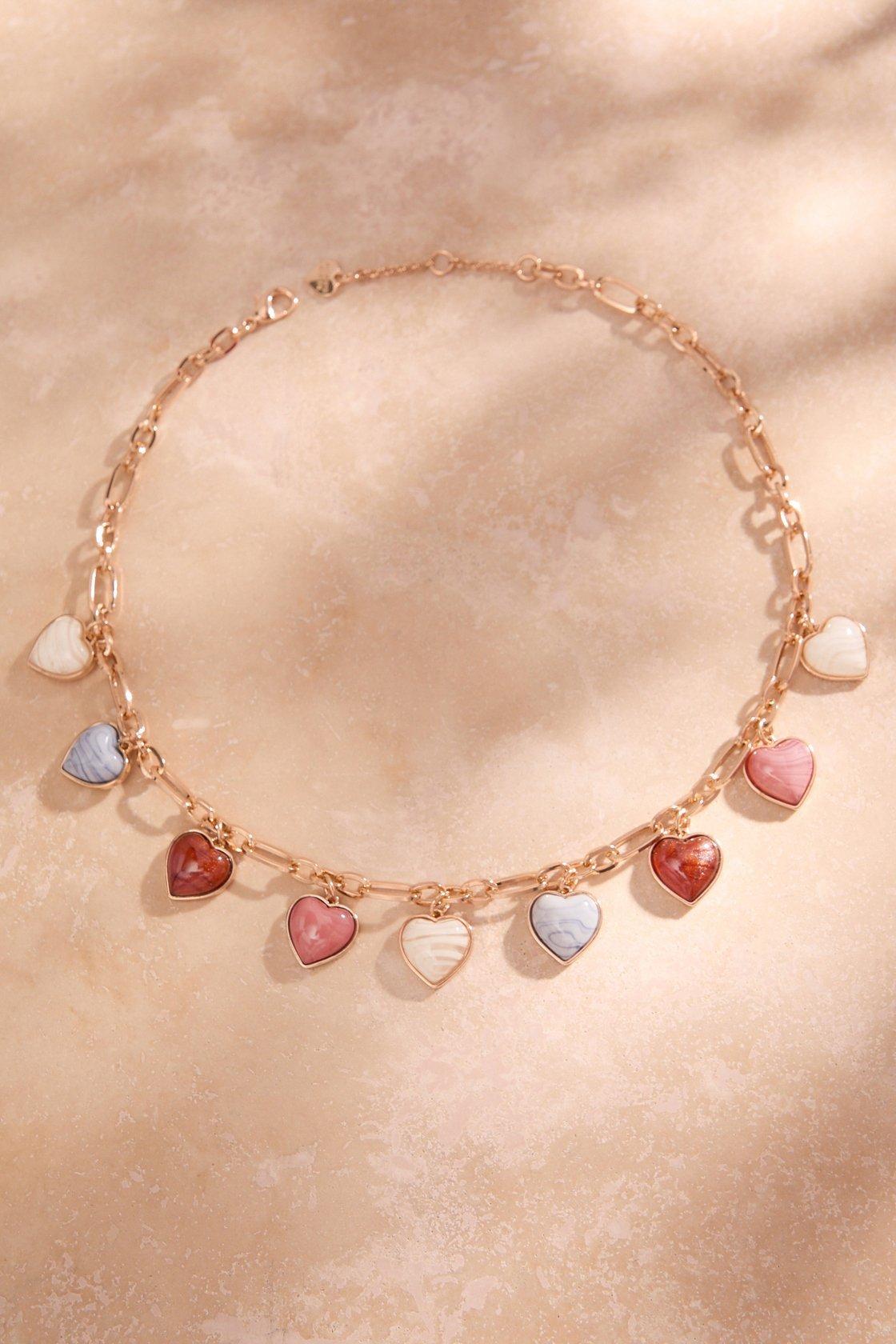 dangle bubble heart necklace