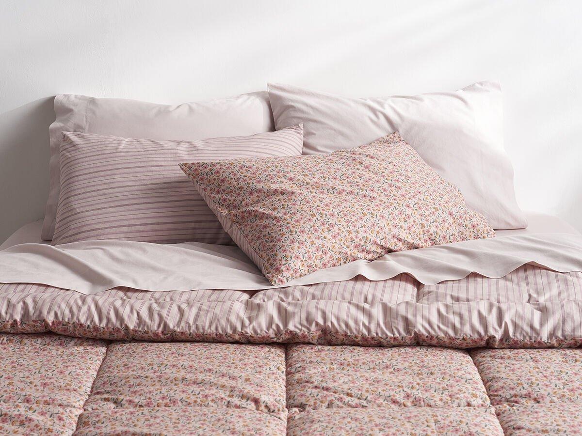 Light pink floral bedding