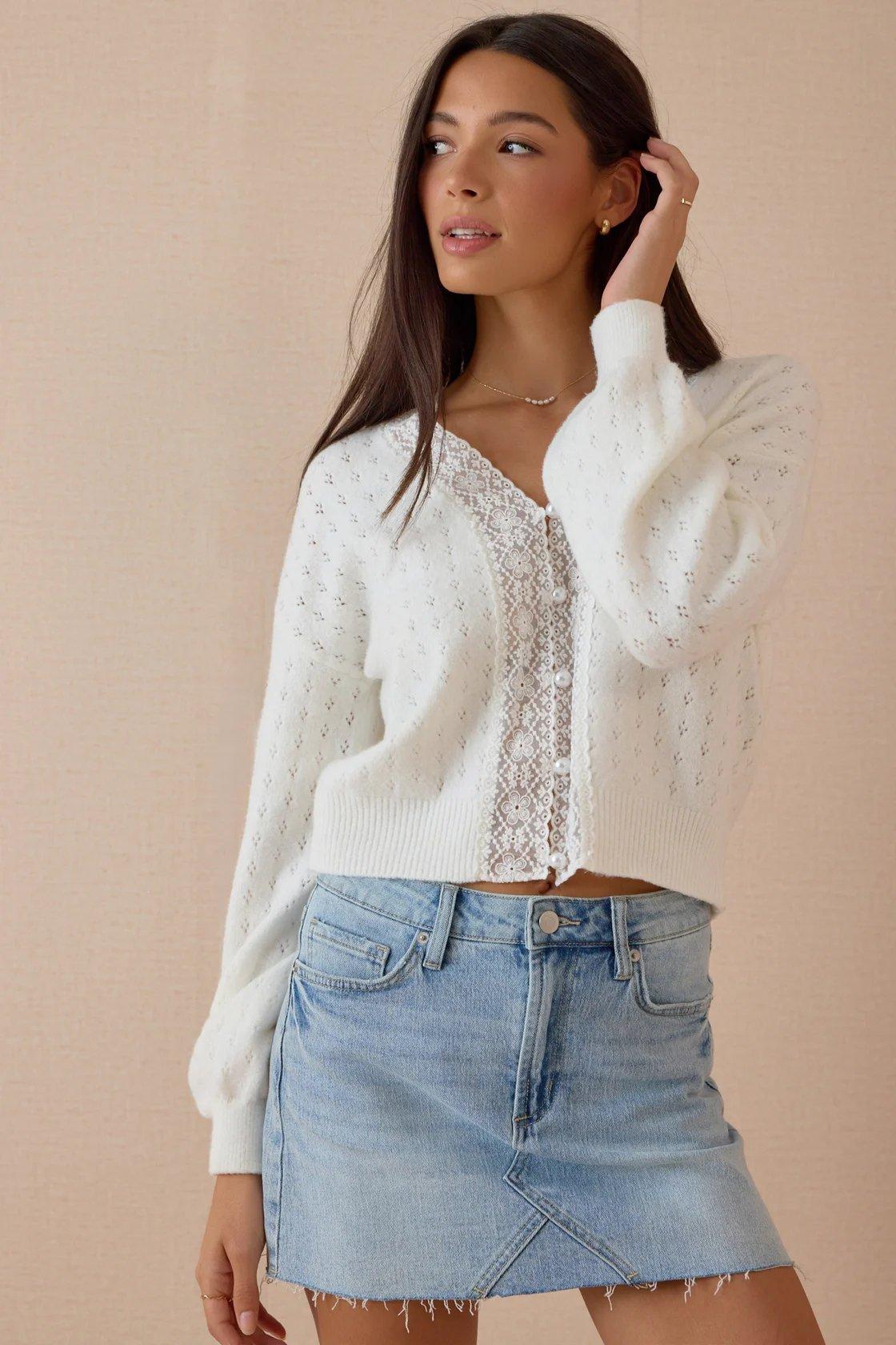 ivory long sleeve top