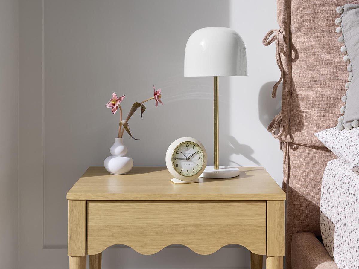 Ivory enamel table lamp