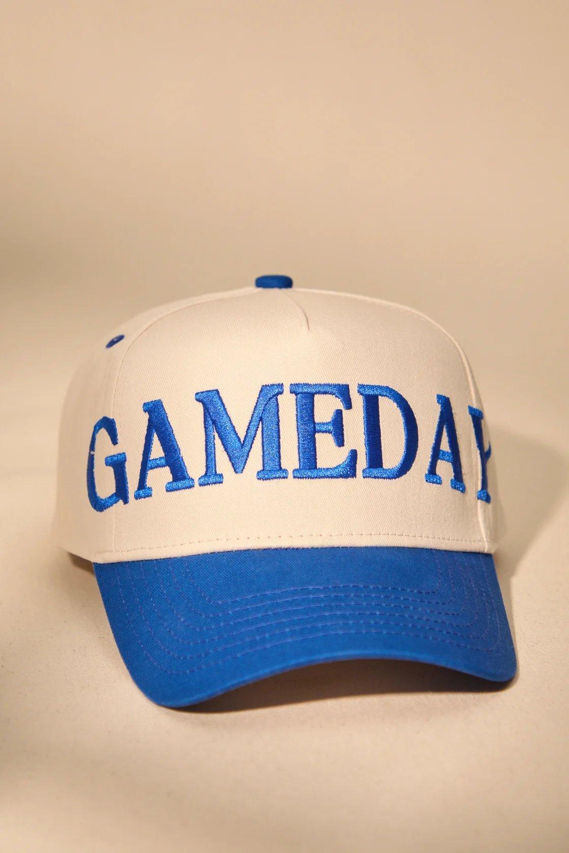 trucker hat with gameday written on the front