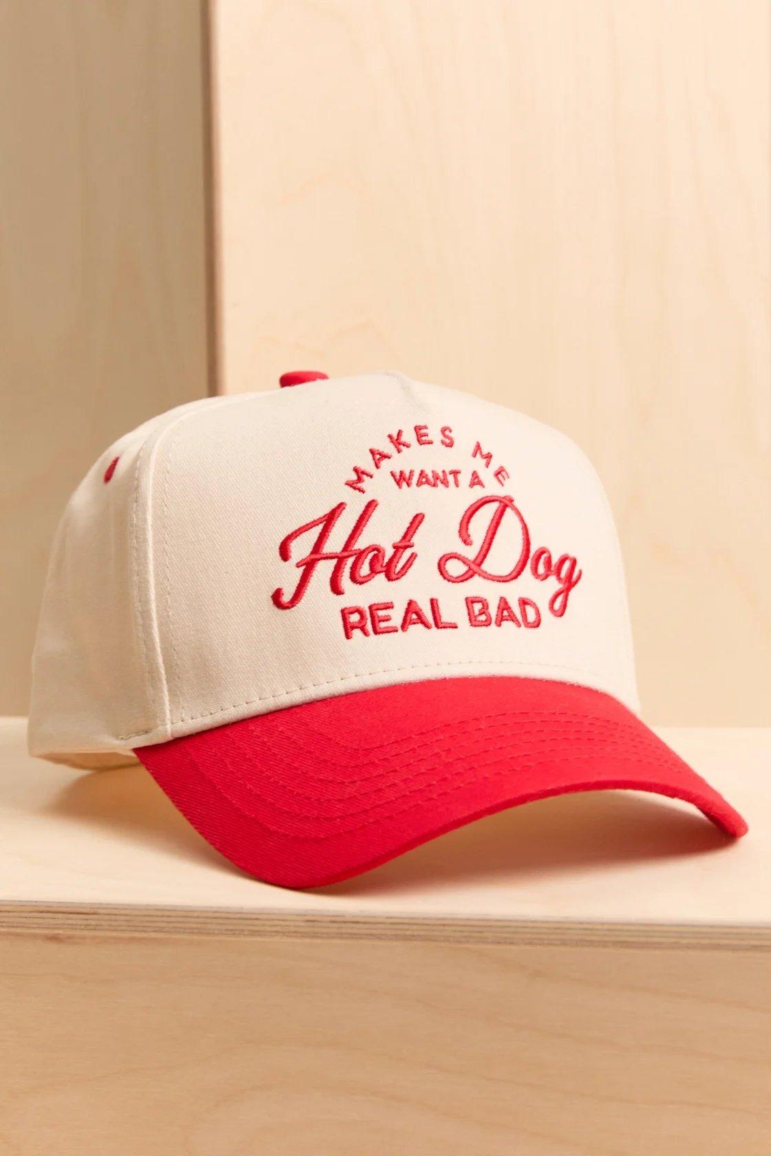red and ivory trucker hat