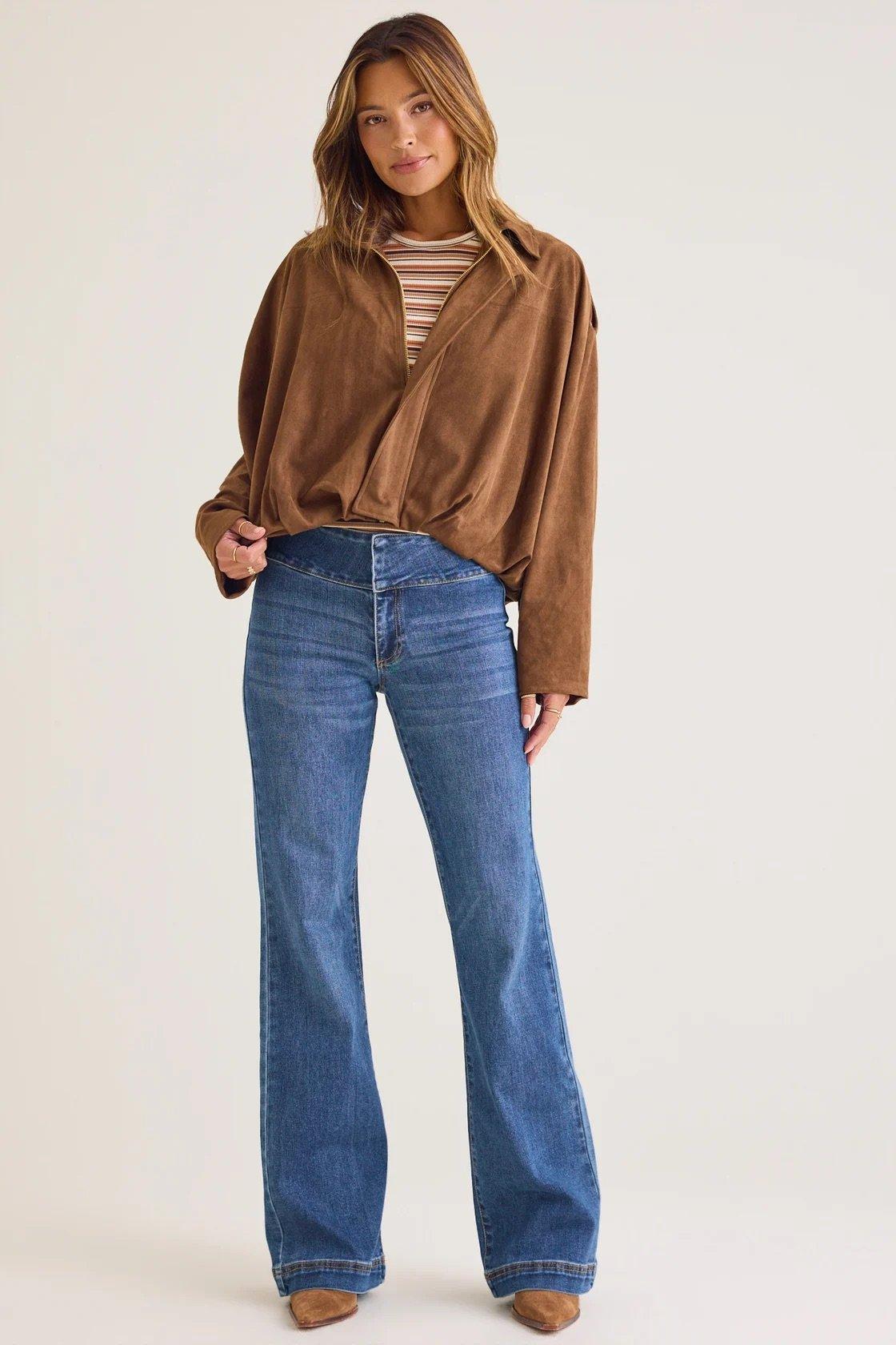 brown suede bubble jacket