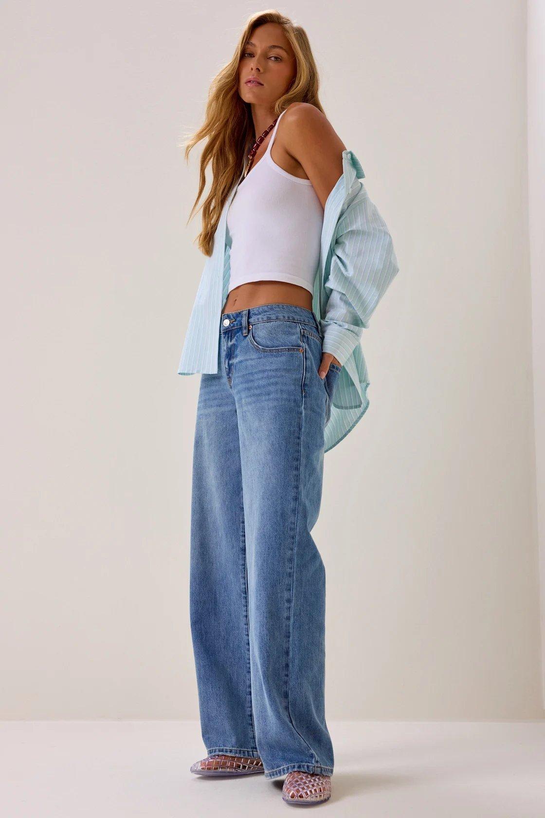 low rise wide leg jeans
