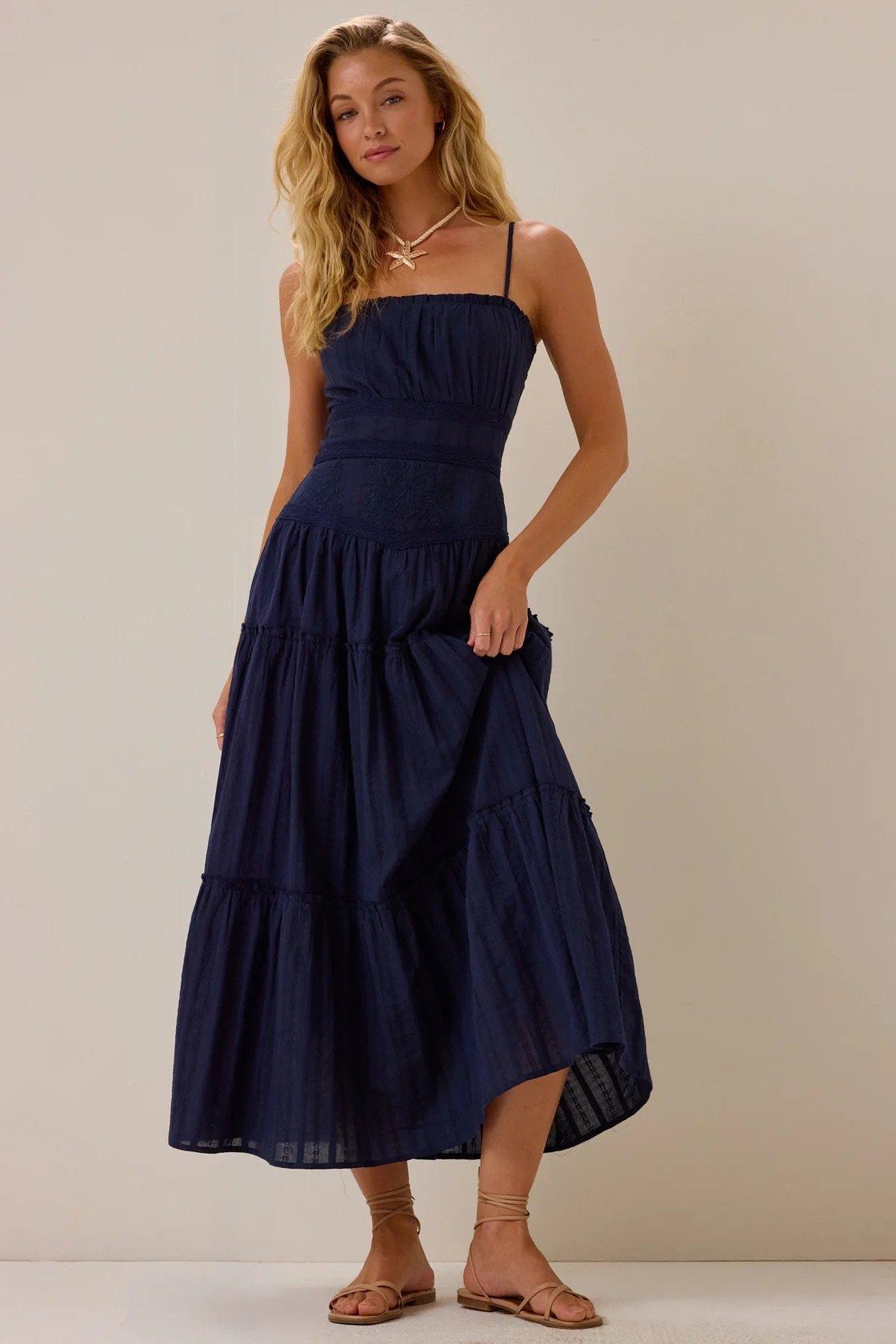 navy blue maxi dress