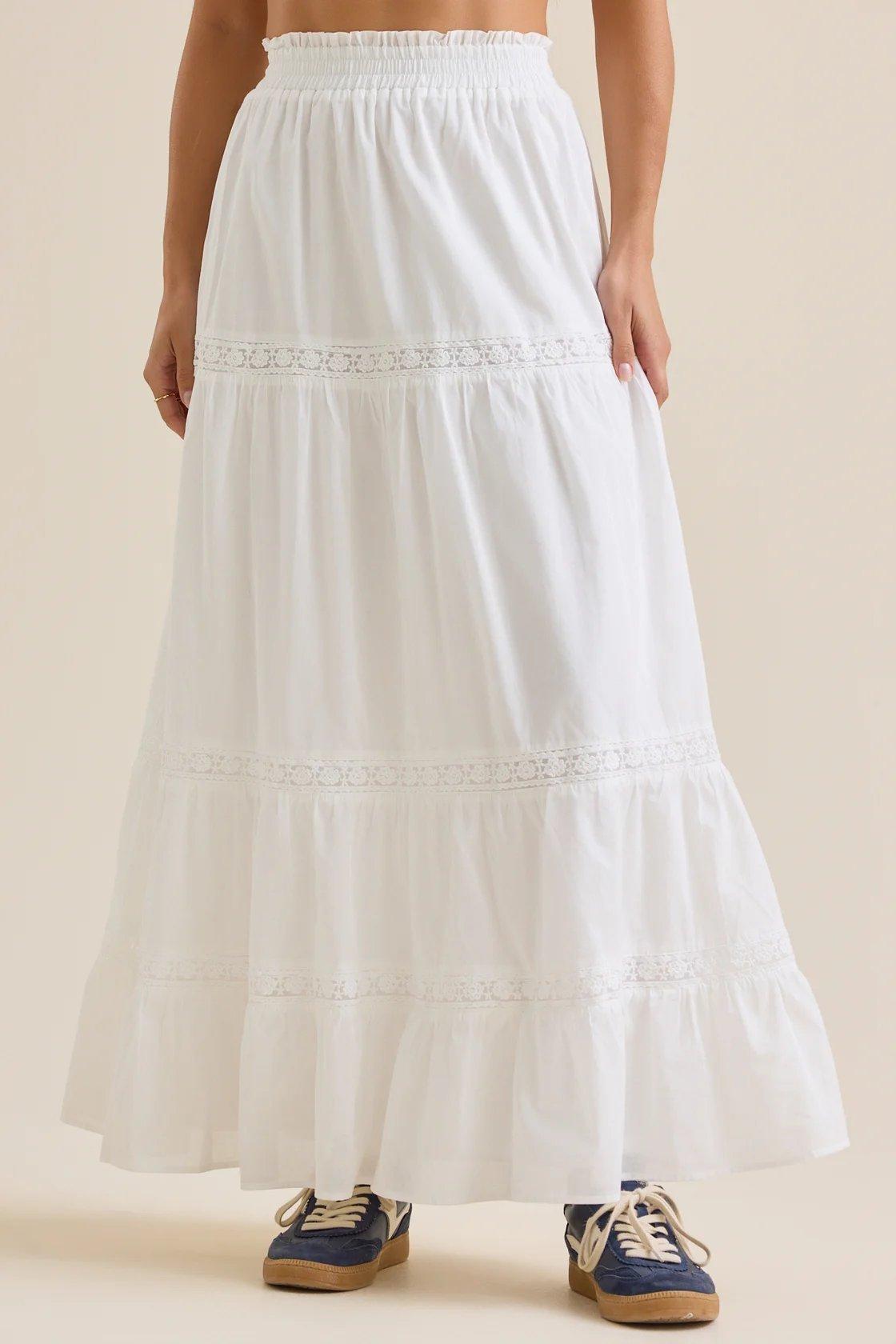 white maxi skirt