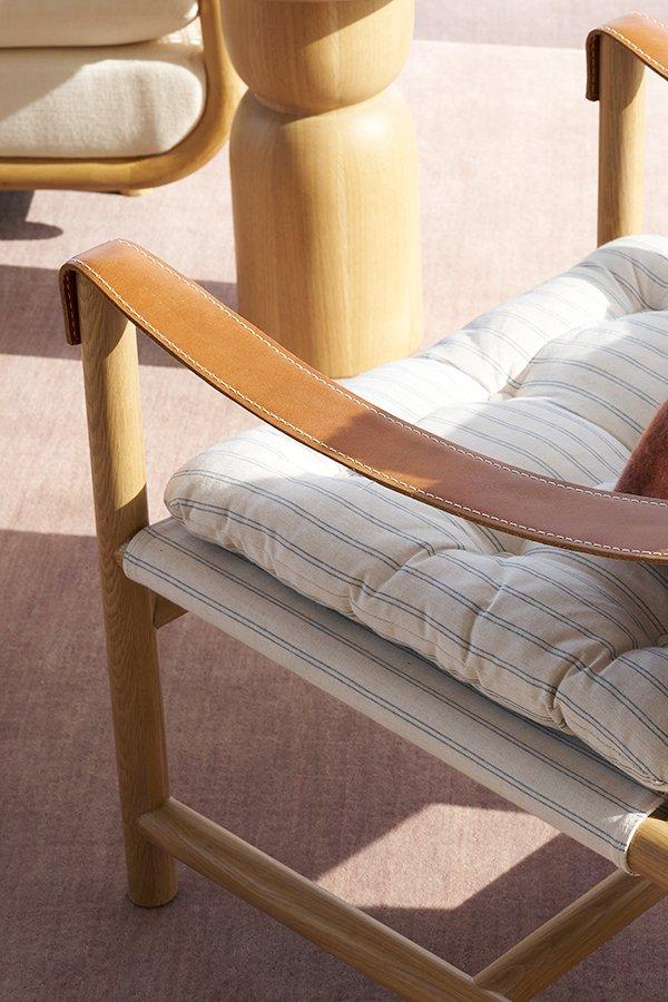 Upholstered and leather living room chair