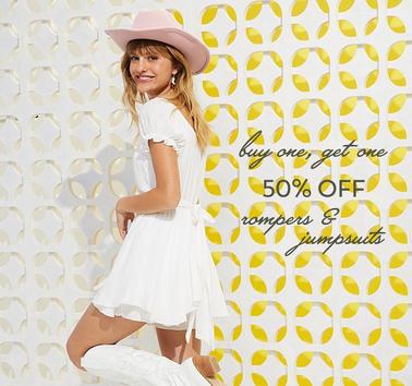 BOGO 50% Off Rompers and Jumpsuits