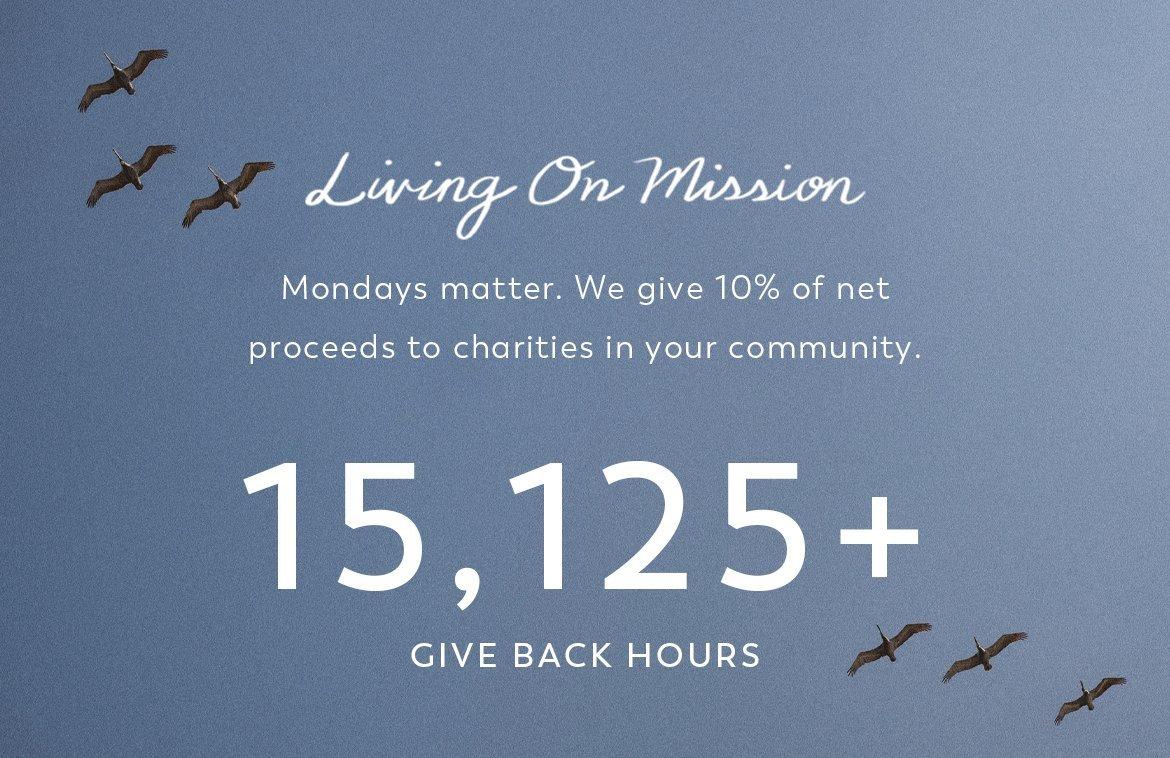 We give 10% of net proceeds to charities in your community