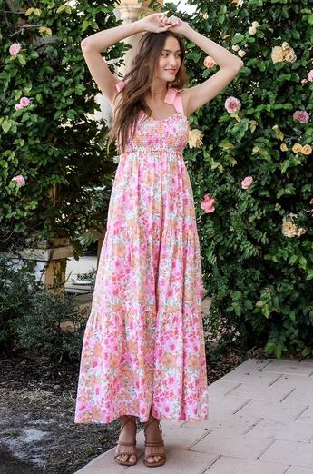 Woman wearing a floral dress