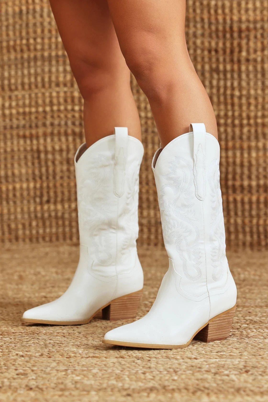 white cowboy boots