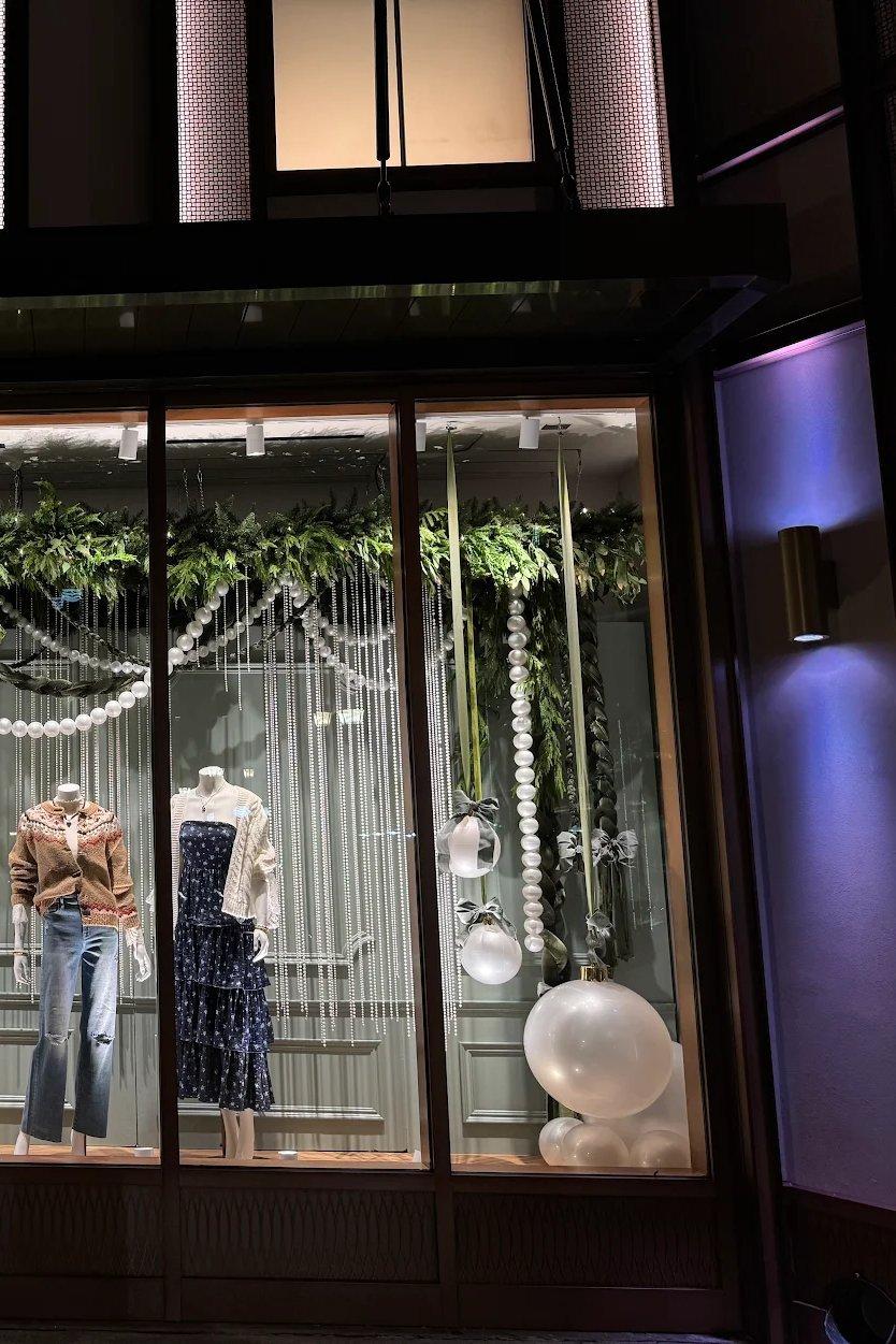 North Hills storefront at night