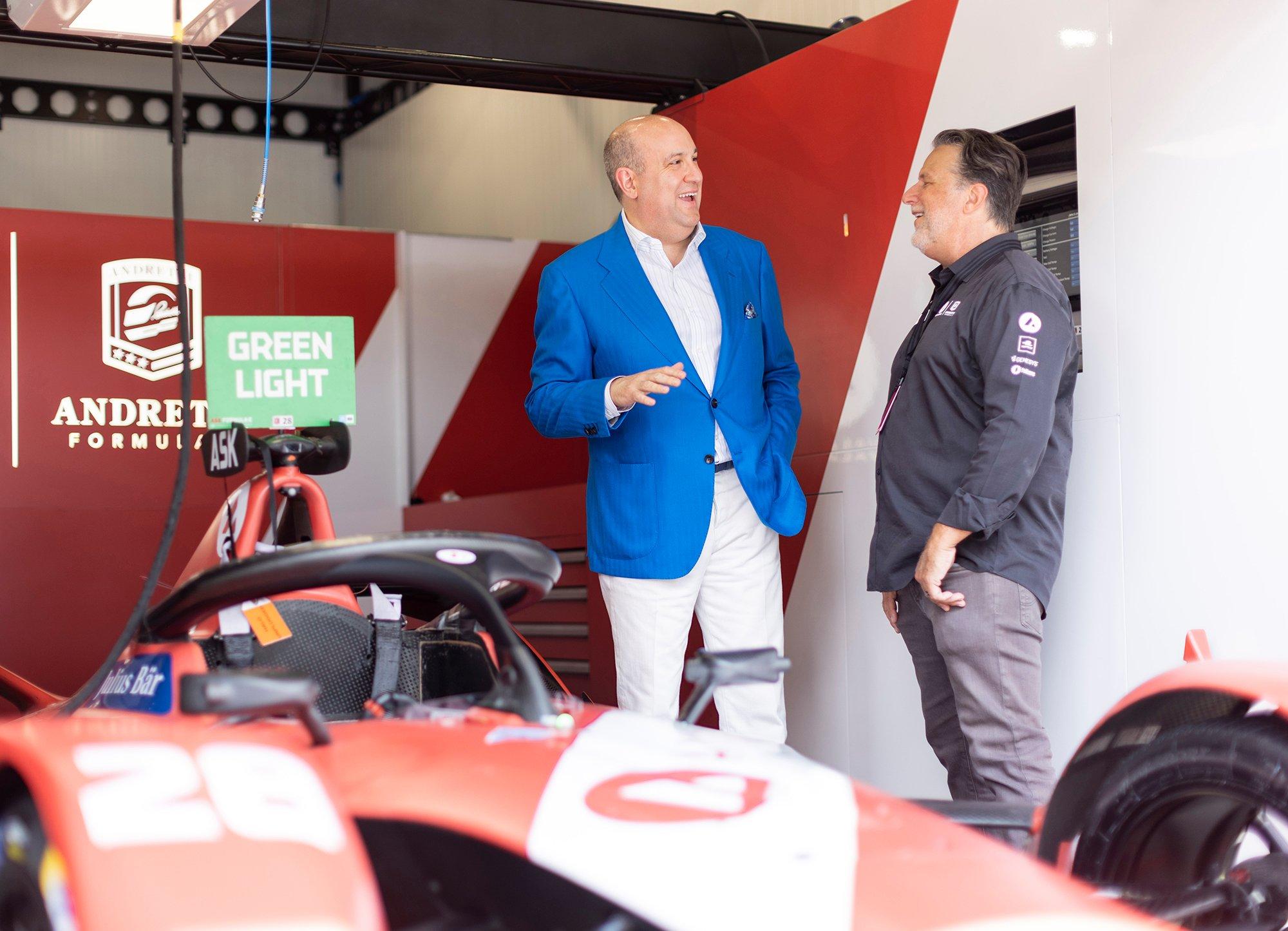 Steve Menzies with Michael Andretti, Andretti Autosport