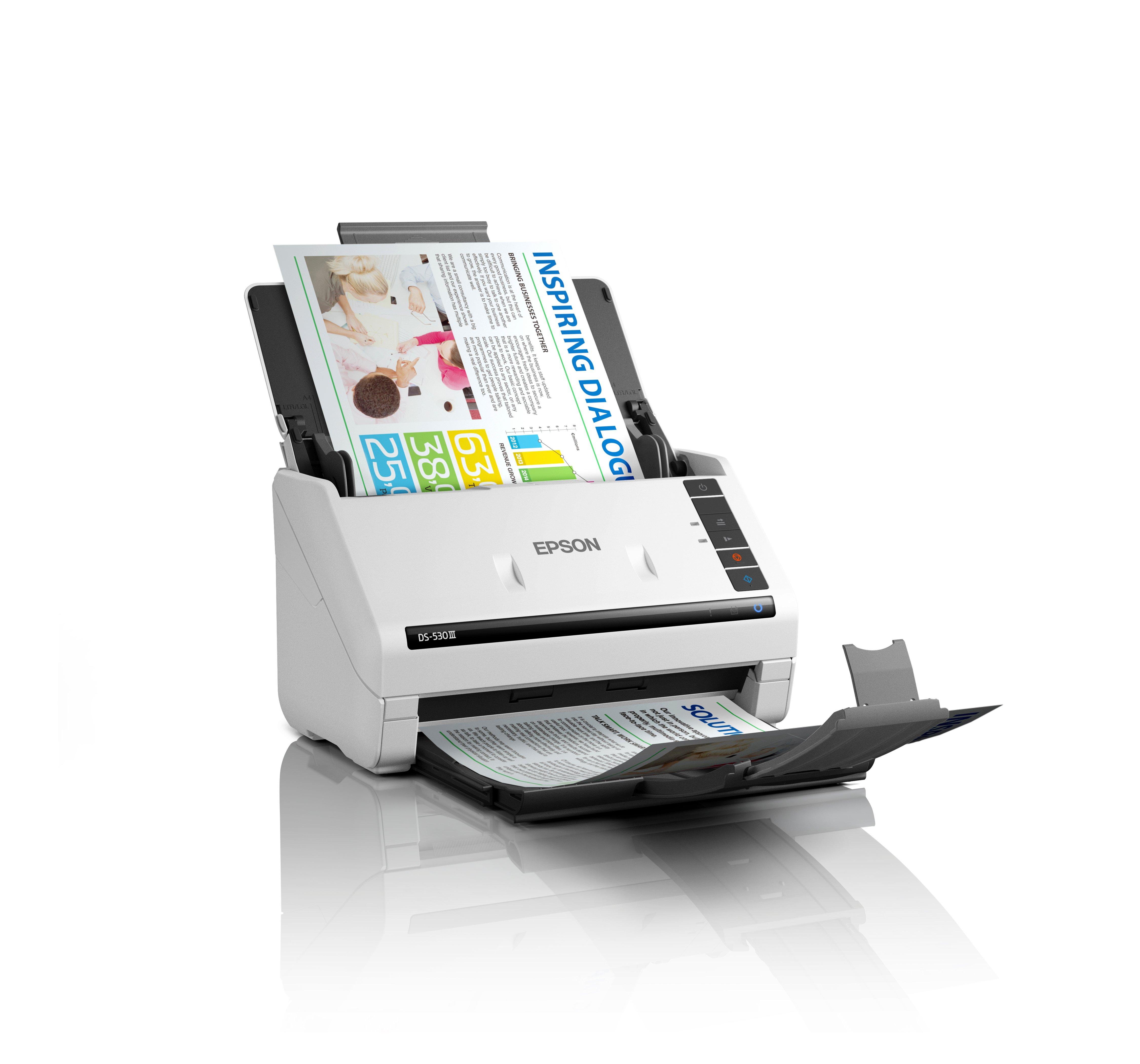 WorkForce DS-530III auto-duplex scanner, allows quick