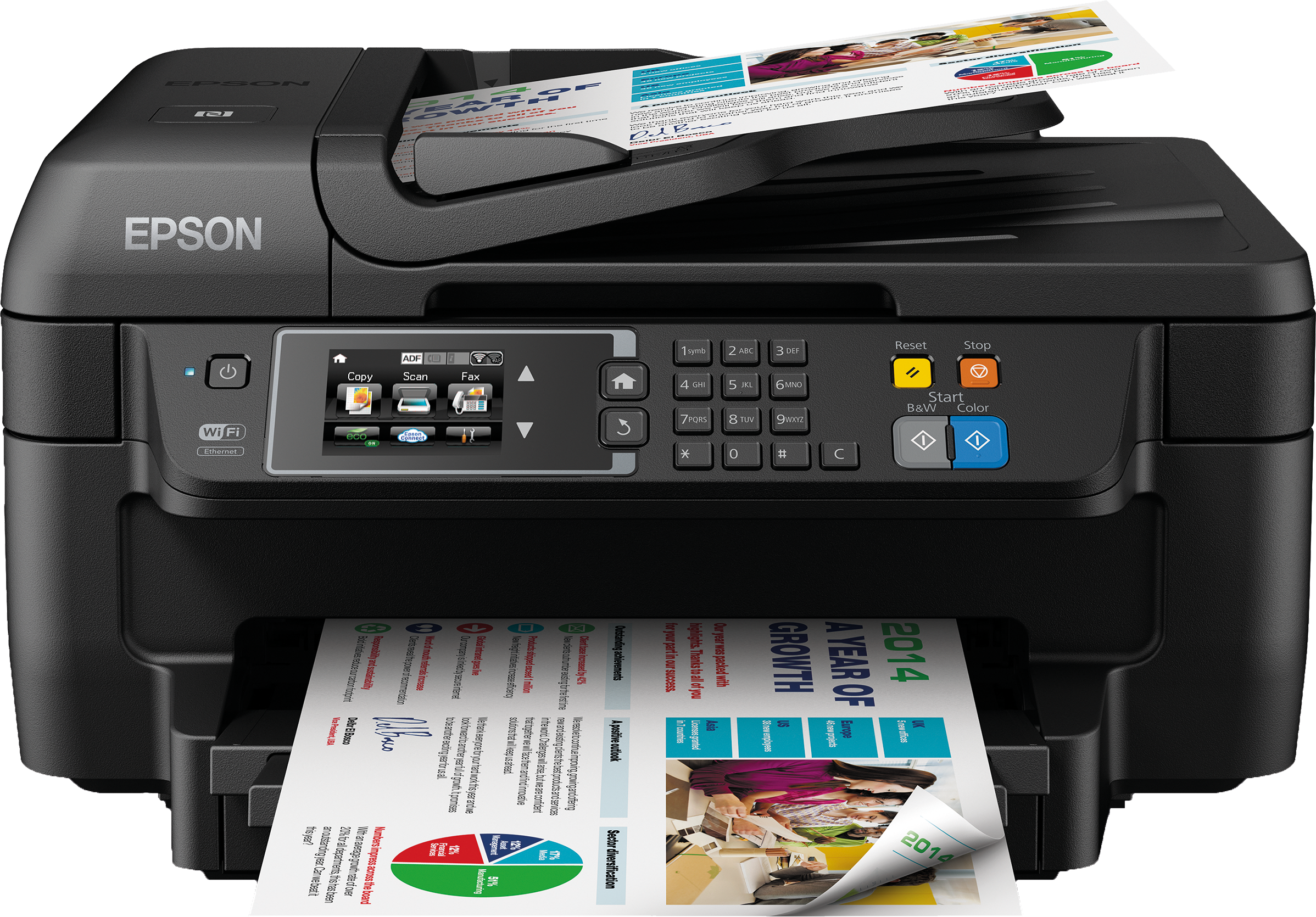 Epson Stampante Inkjet multifunzione fotocopiatrice scanner fax Wireless -  Workforce - WF-2630WF