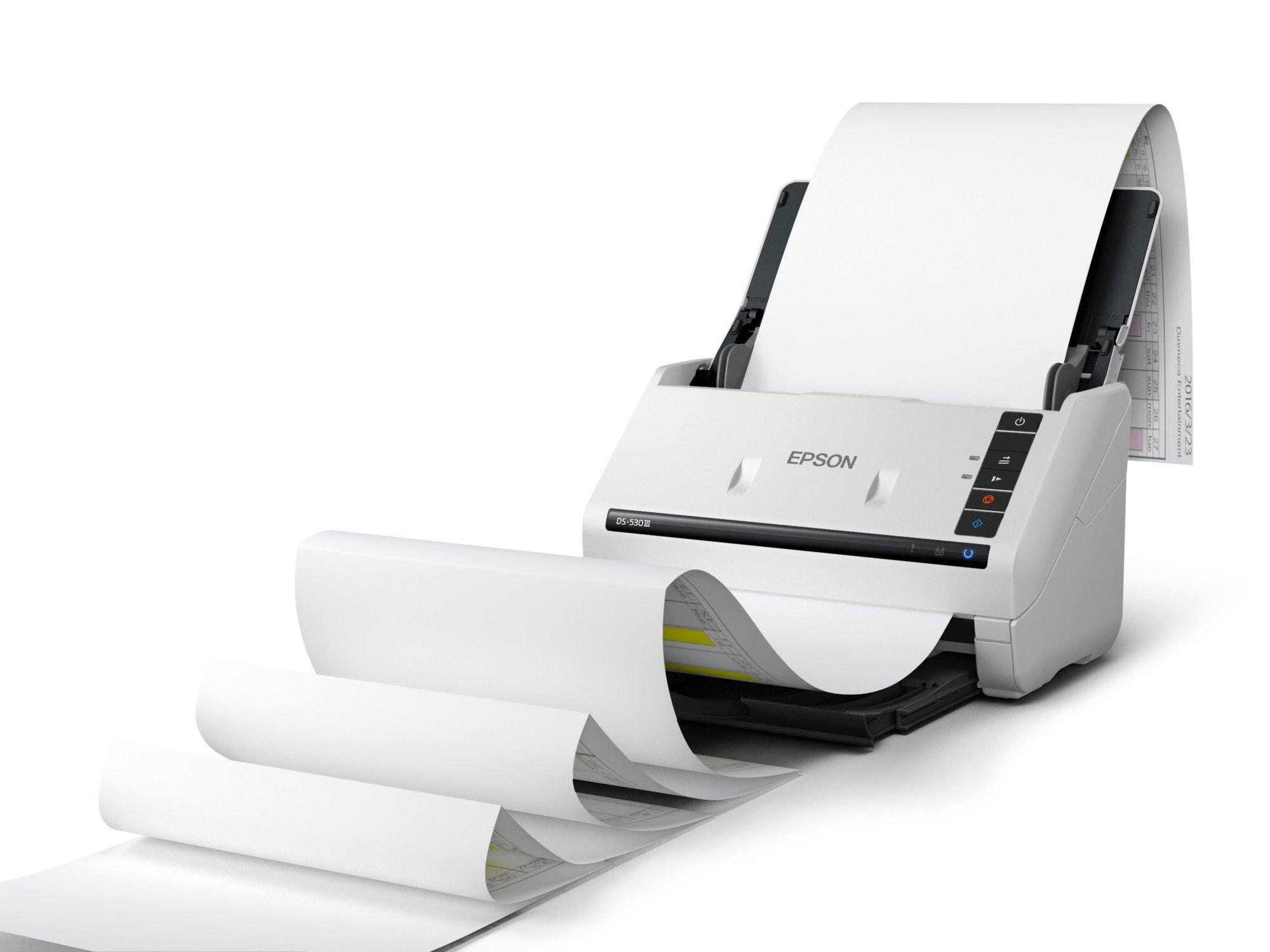 WorkForce DS-530III auto-duplex scanner, allows quick