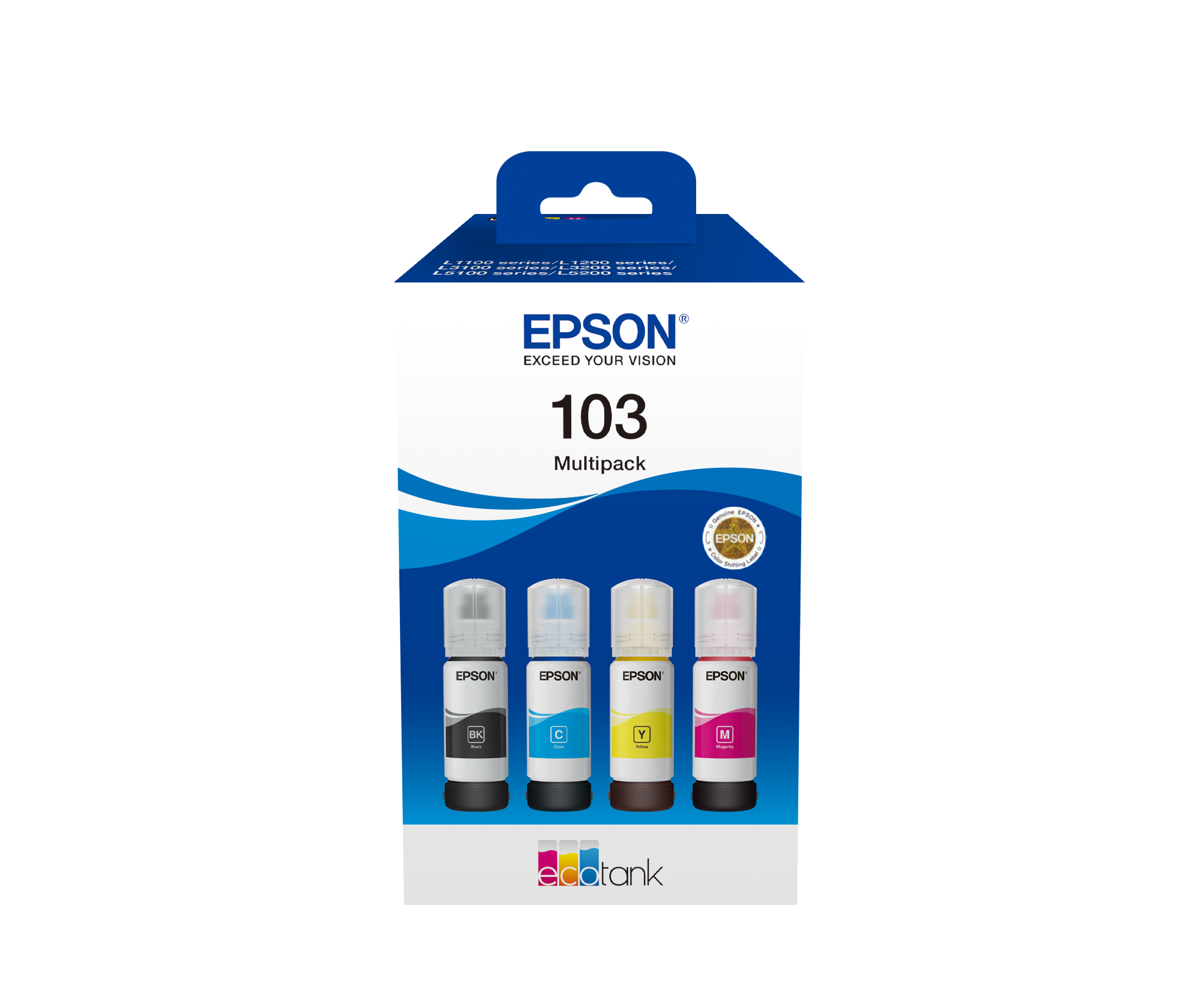 EPSON 104 Cyan - Bouteille d'encre générique équivalent Epson C13T00P240 /  T104 - k2print