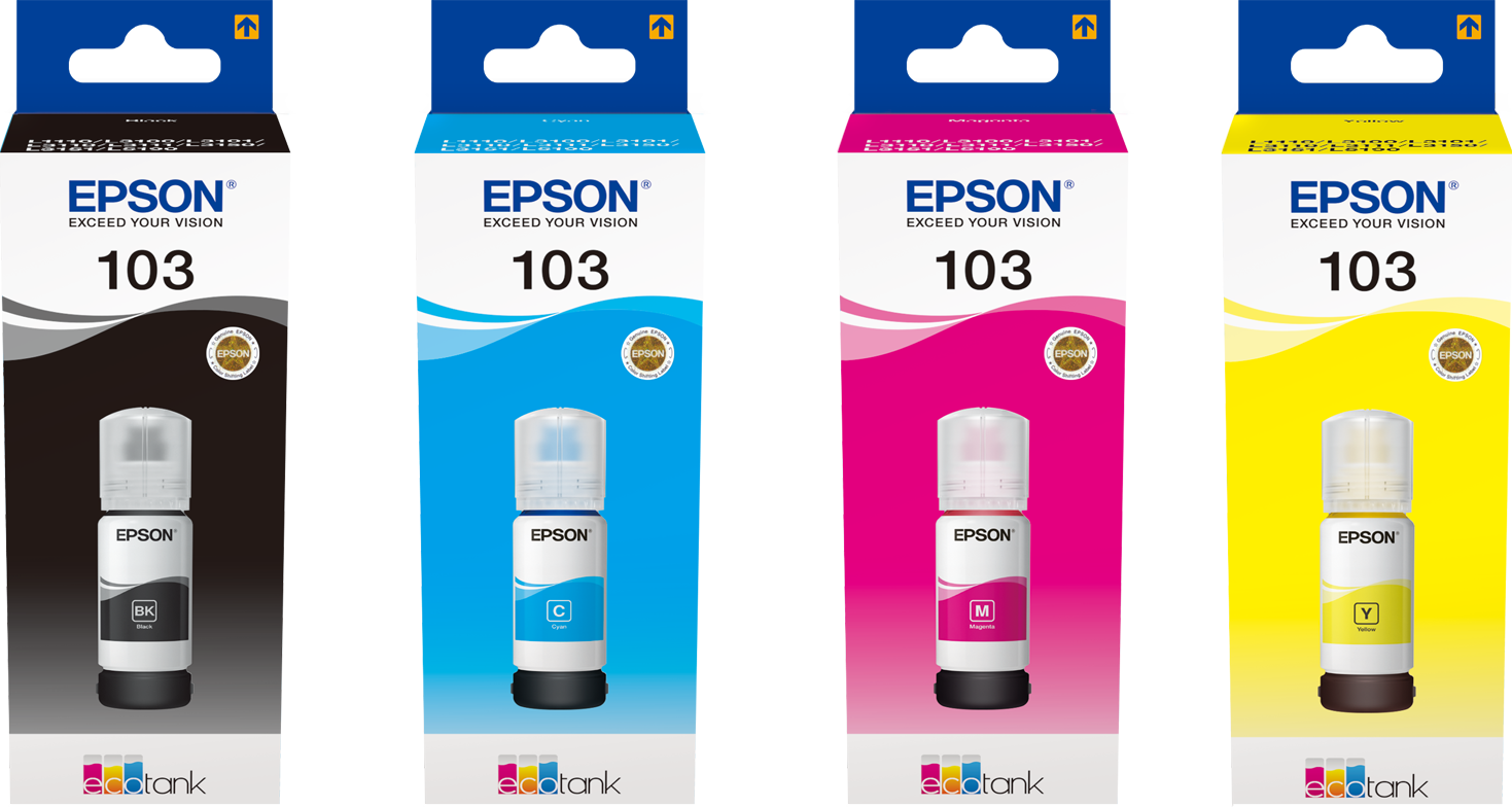 Encre compatible Epson 103, pack de 4 flacons de 1 litre InkTec