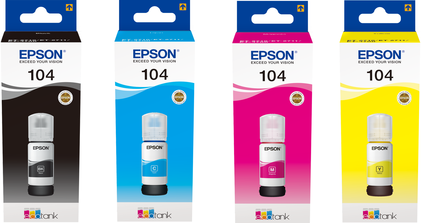 Bouteille d'encre Compatible pour Epson EcoTank 104, Zwart (E104) convient  pour Epson