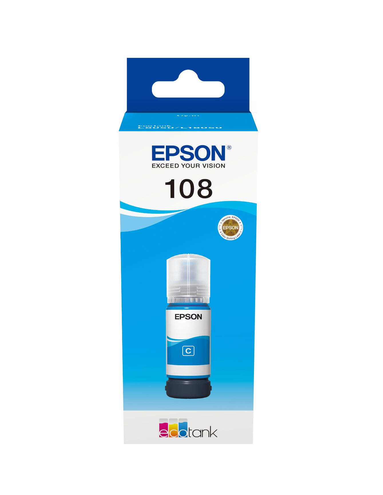108 EcoTank Cyan ink bottle