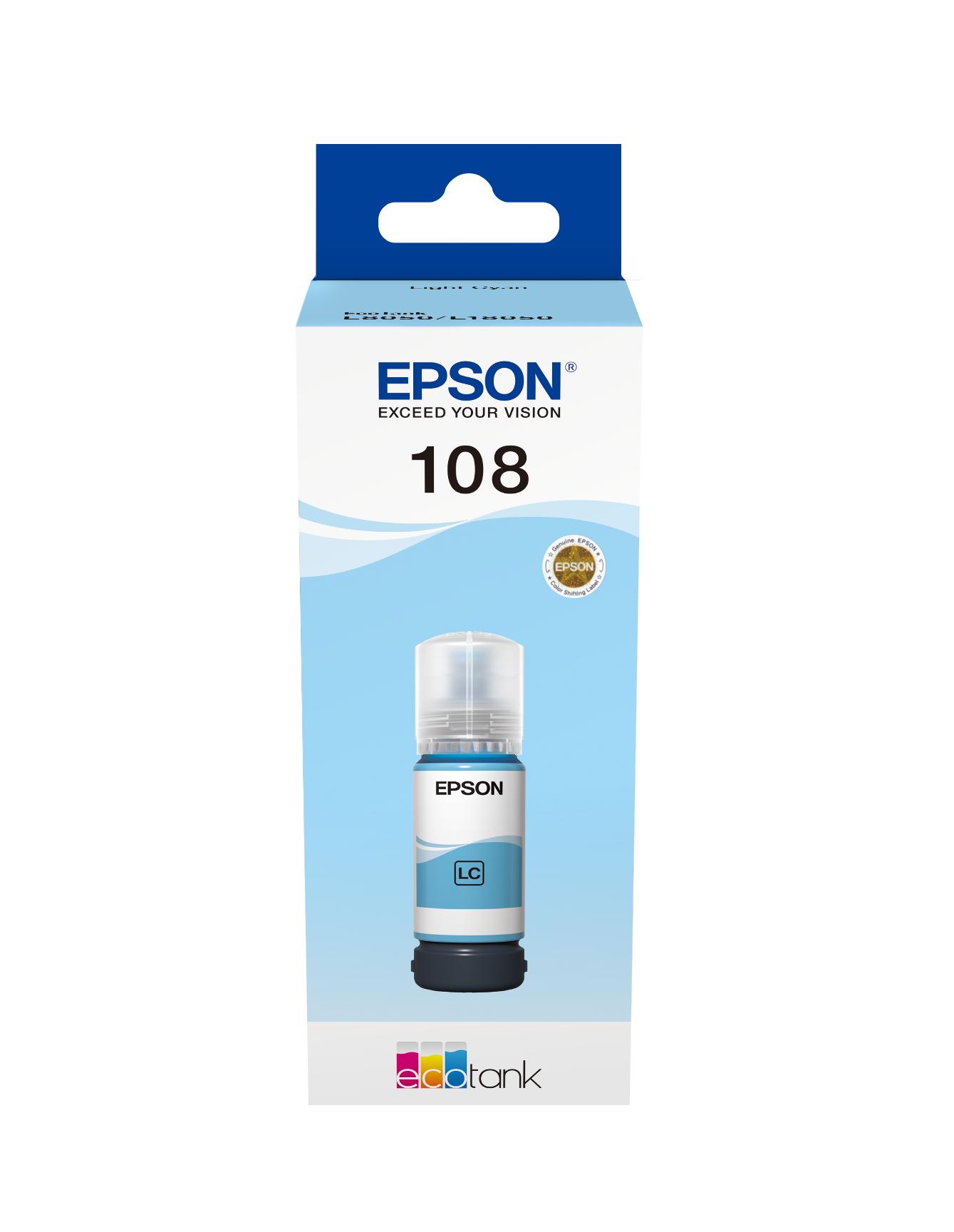 108 EcoTank Light Cyan ink bottle