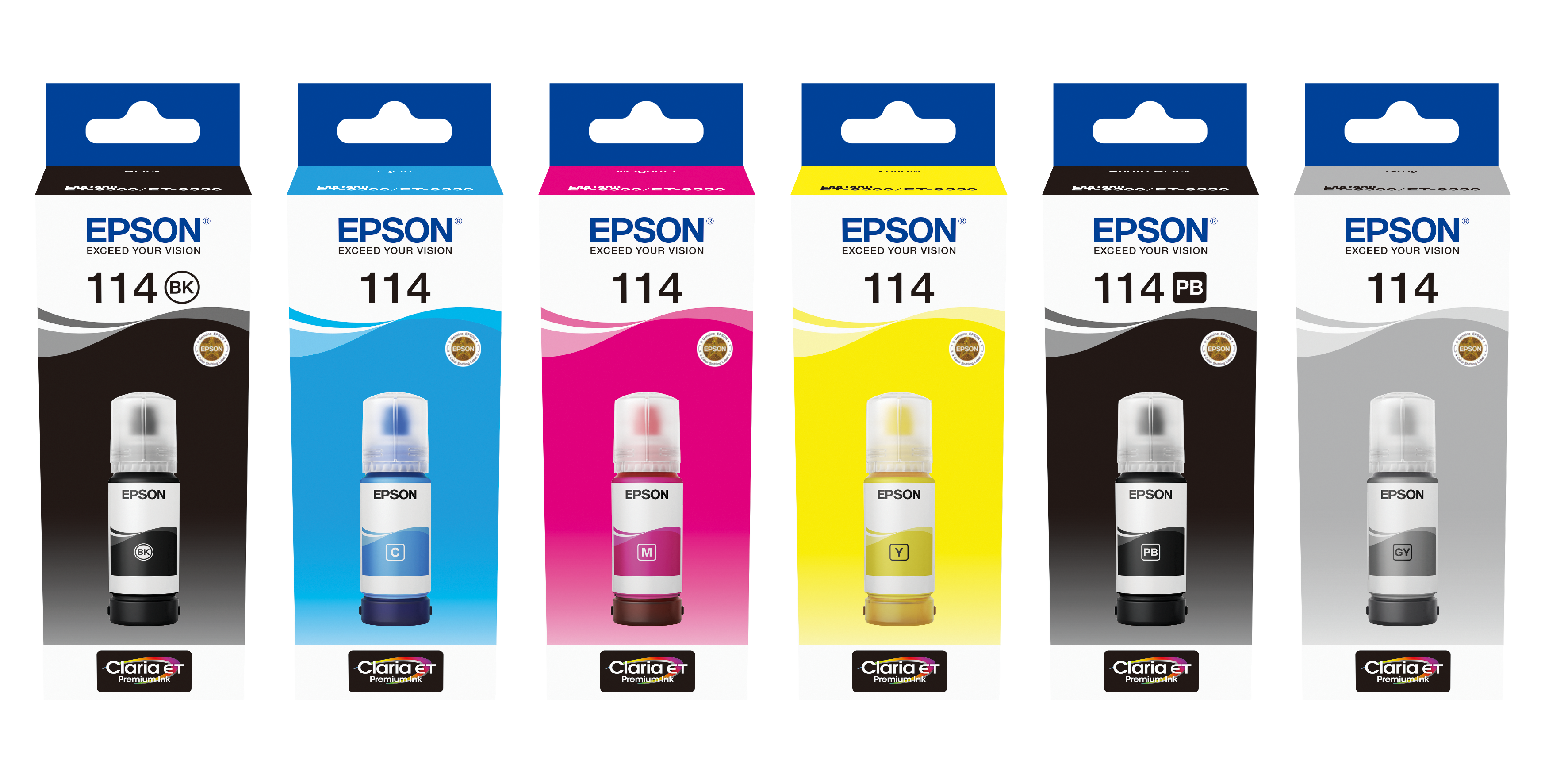 114 EcoTank Ink Series (Bouteilles d'encre 6 couleurs 114 Inks