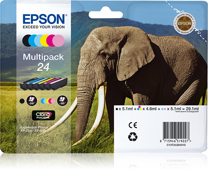 Multipack 6-colours 24 Claria Photo HD Ink
