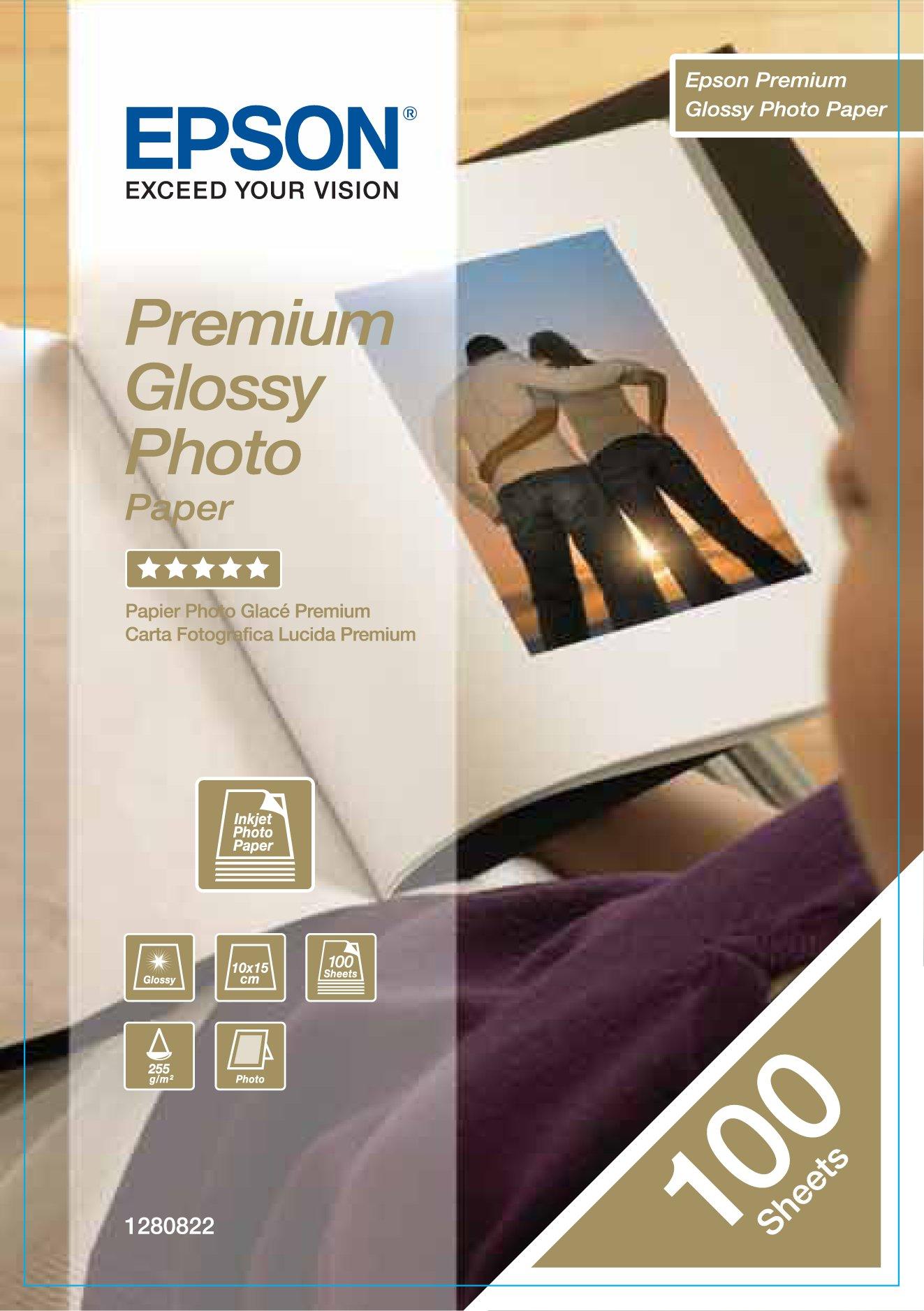 Epson Photo Paper, Premium, Glossy - 100 sheets