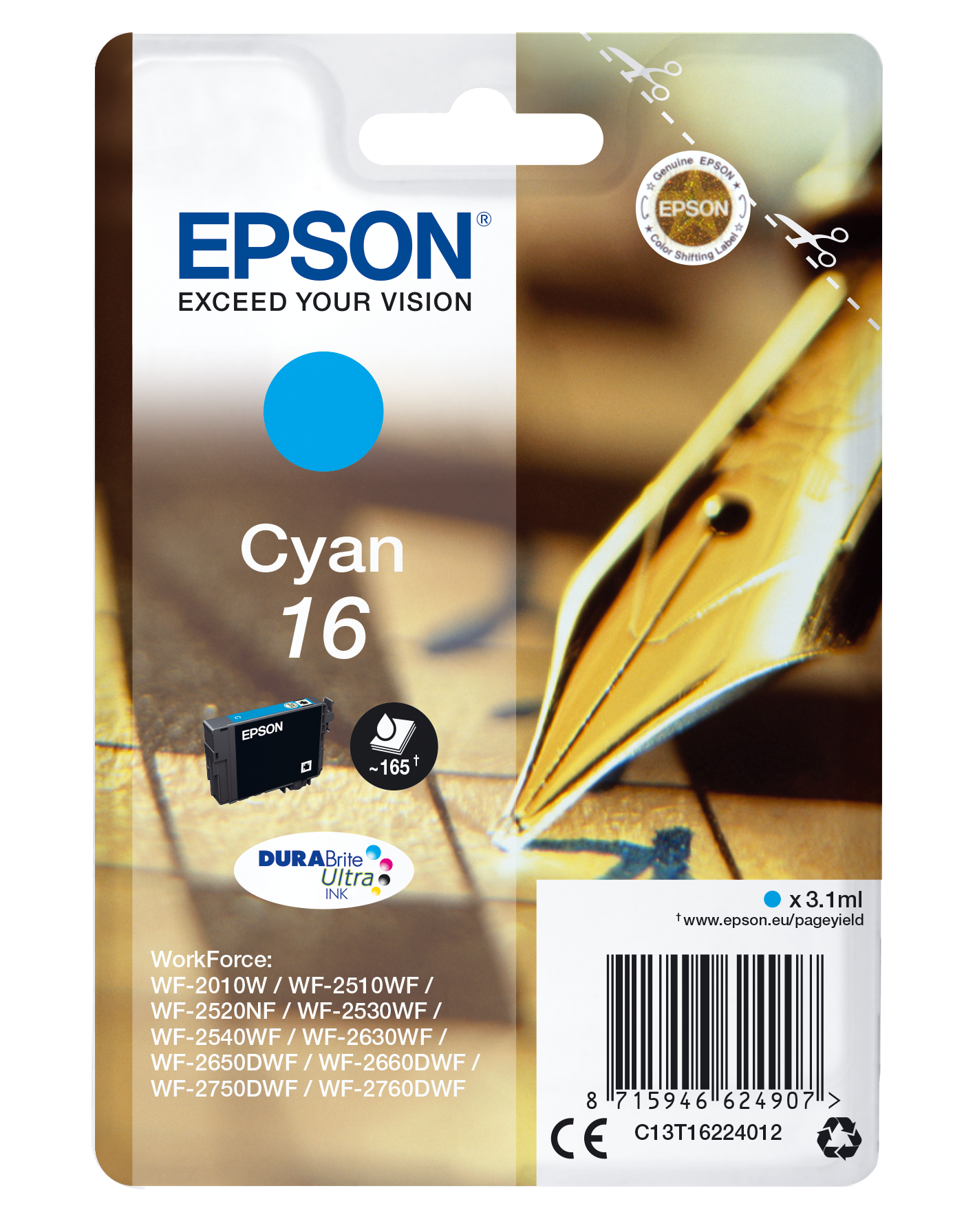 Encres d’origine Epson DURABrite Ultra Stylo Plume (16) en cartouches séparées