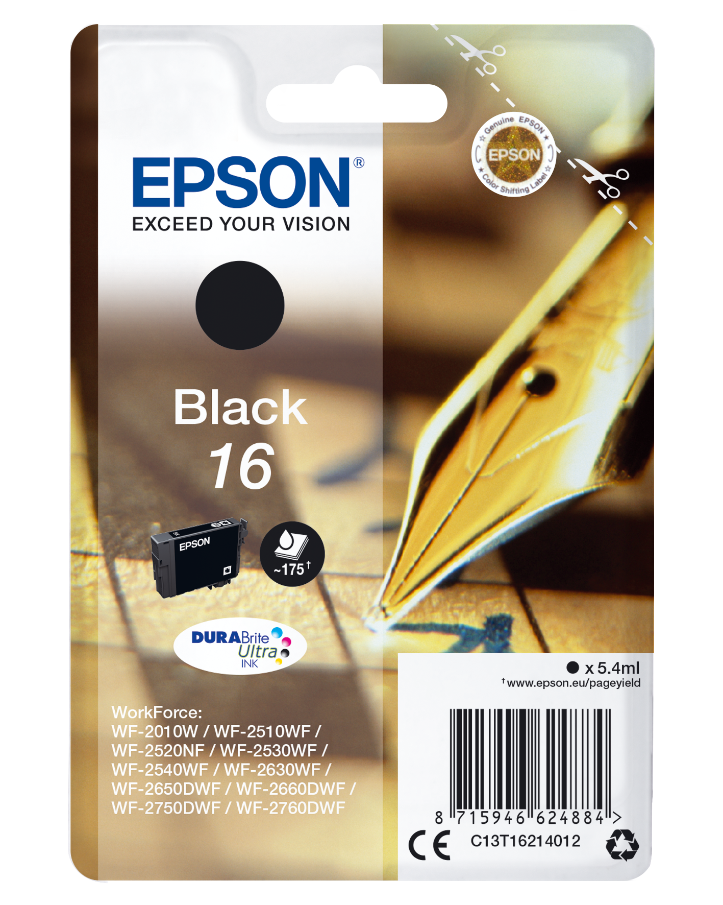 Epson DURABrite Ultra Pen & crossword (16) Individual Genuine Inks