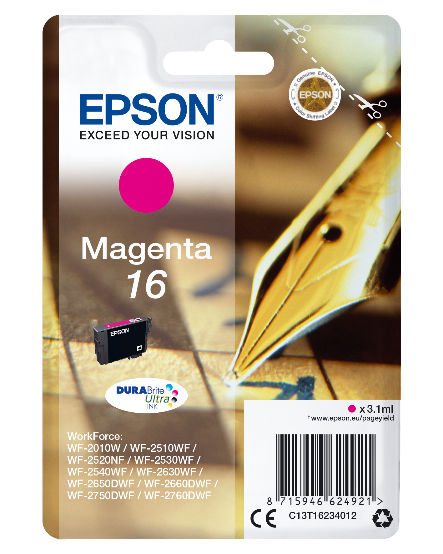 Encres d’origine Epson DURABrite Ultra Stylo Plume (16) en cartouches séparées