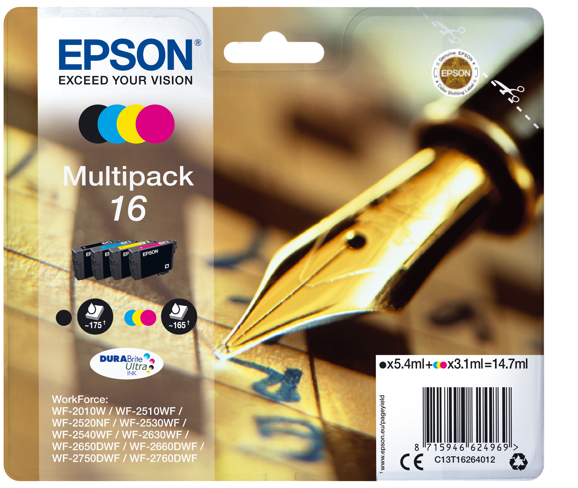 Encres d’origine Epson DURABrite Ultra Stylo Plume (16) en cartouches séparées