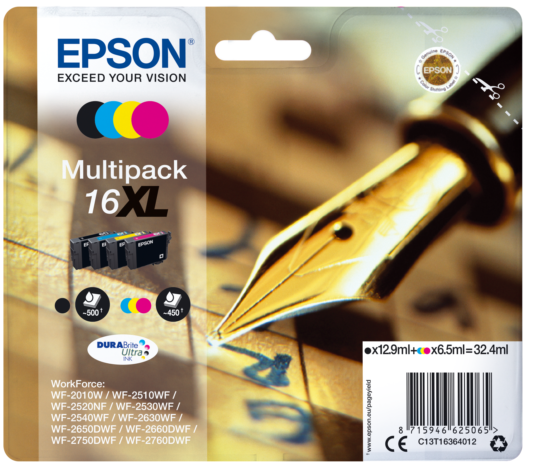 16XL kuglepen og kryds og tværs DURABrite Ultra multipakke 4-farve blæk | Blæk | Blæk og papir Produkter | Epson