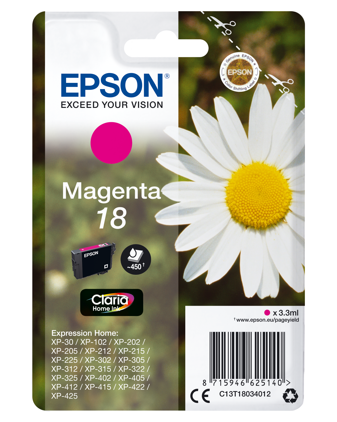 Singlepack Magenta 18 Claria Home Ink