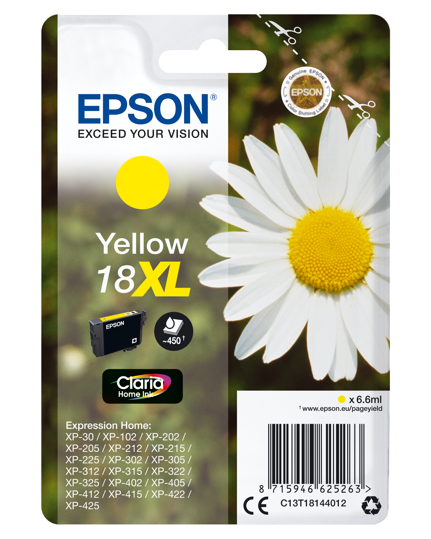 Singlepack Yellow 18XL Claria Home Ink