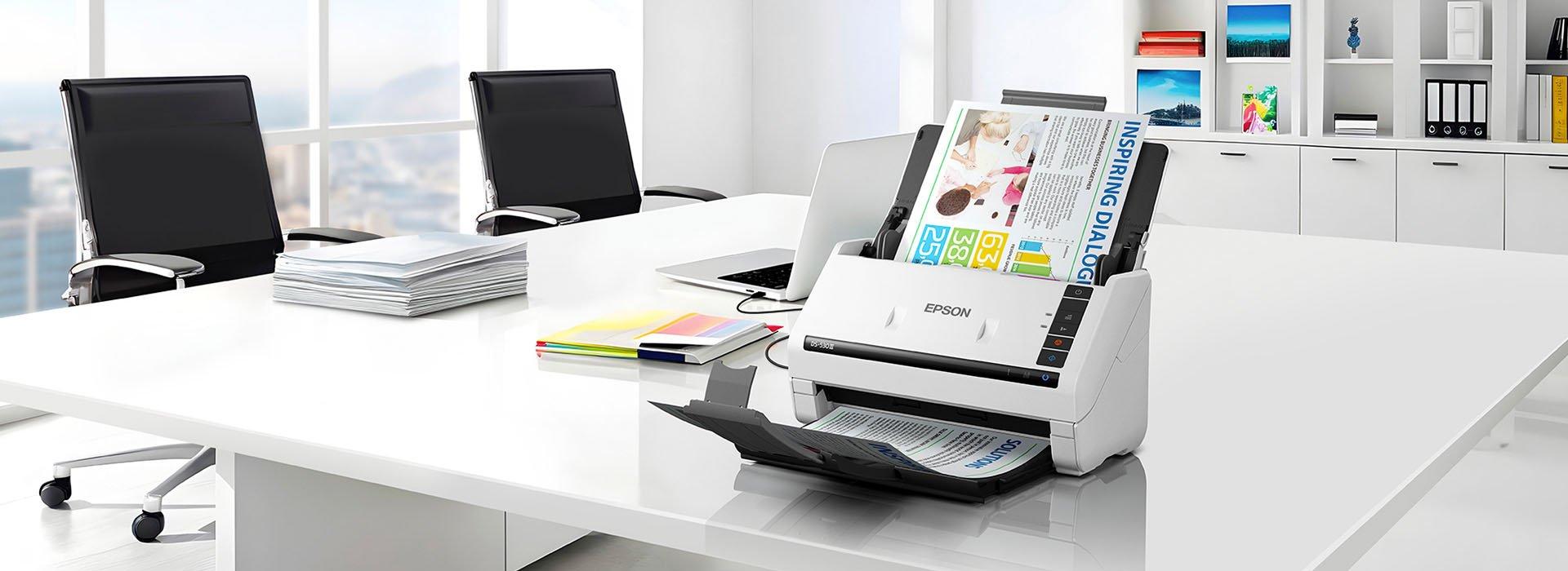 A scanner on an office desk