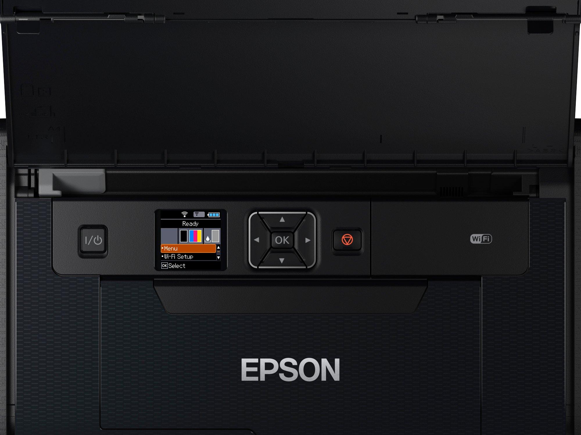 Epson Workforce WF-110 Impresora móvil inalámbrica a color, blanca,  pequeña, negra