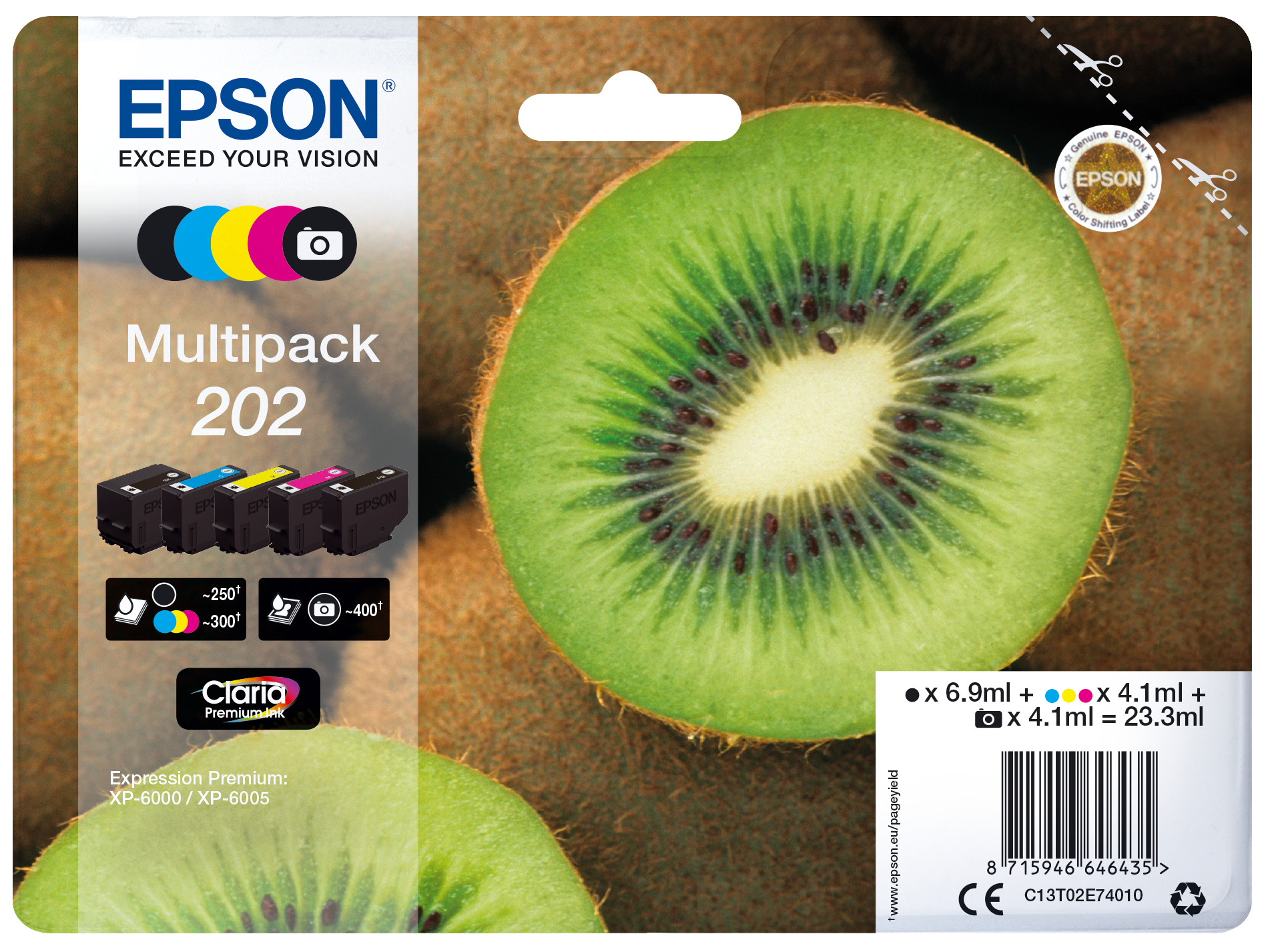 Encre Claria Premium multipack 5 couleurs Kiwi 202, Consommables encre, Encre & papier, Produits