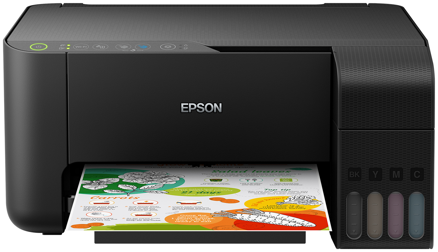 Epson EcoTank ET-2710 påfyllningsbar 3-i-1 bläckstråle multifunktionsenhet  (kopiator, skanner, skrivare, DIN A4, WiFi, USB 2.0), stor bläcktank, hög  räckvidd, låg sidokostnad, svart : : Kontorsprodukter