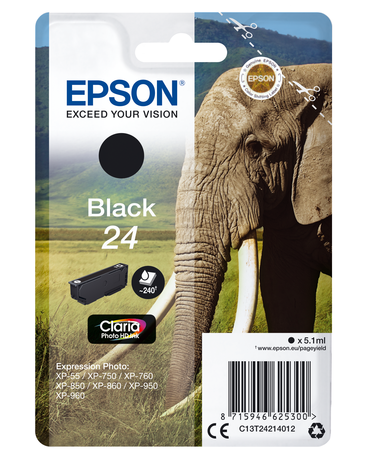 Singlepack Black 24 Claria Photo HD Ink