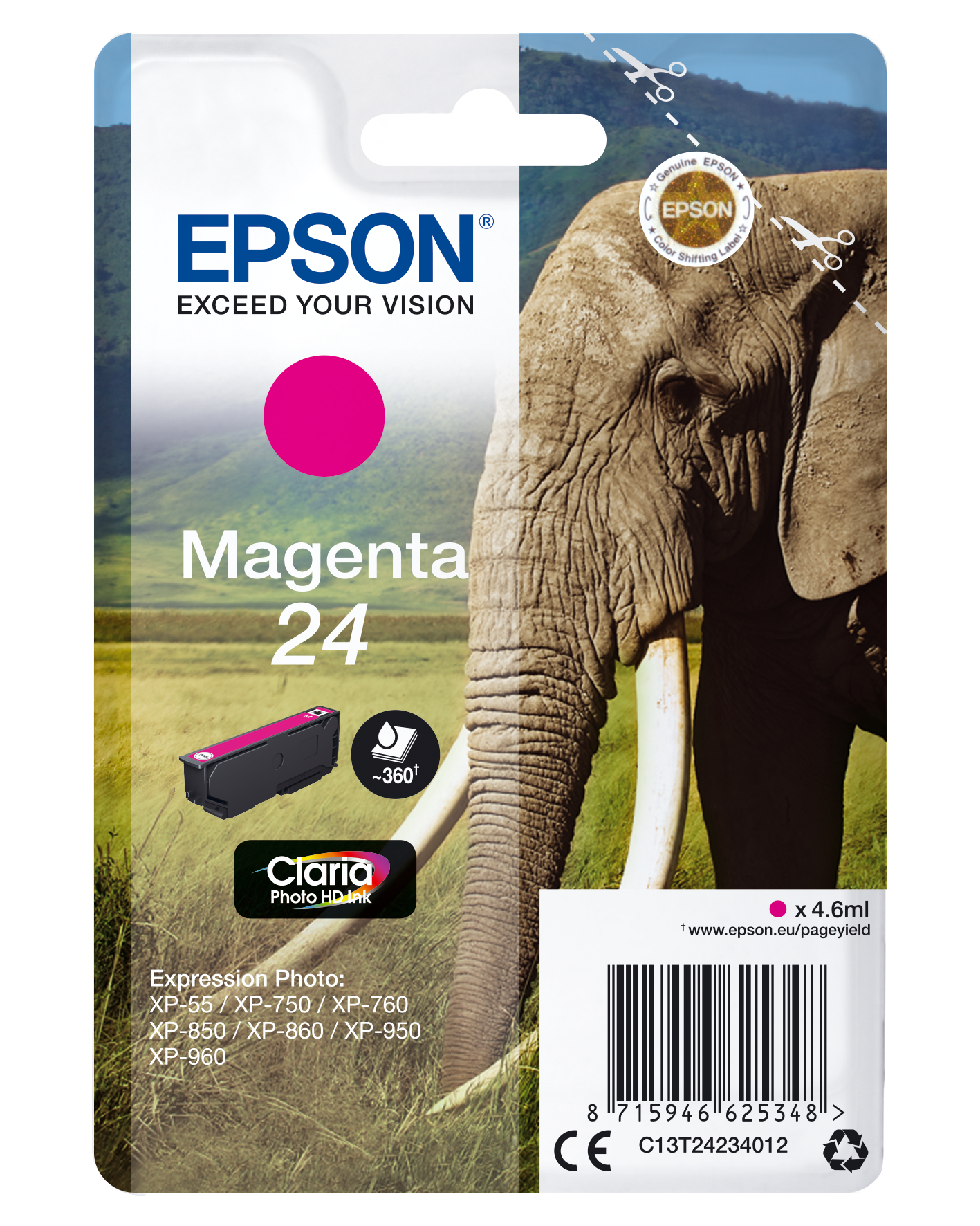 Singlepack Magenta 24 Claria Photo HD Ink