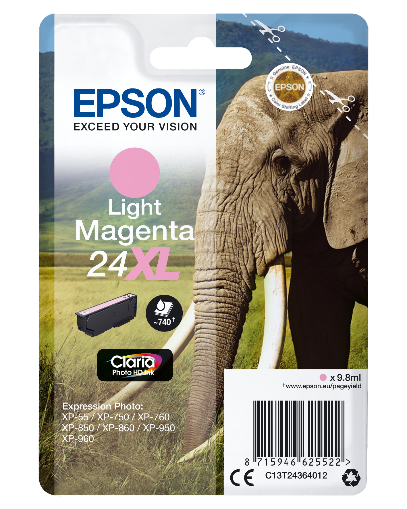 Singlepack Light Magenta 24XL Claria Photo HD Ink