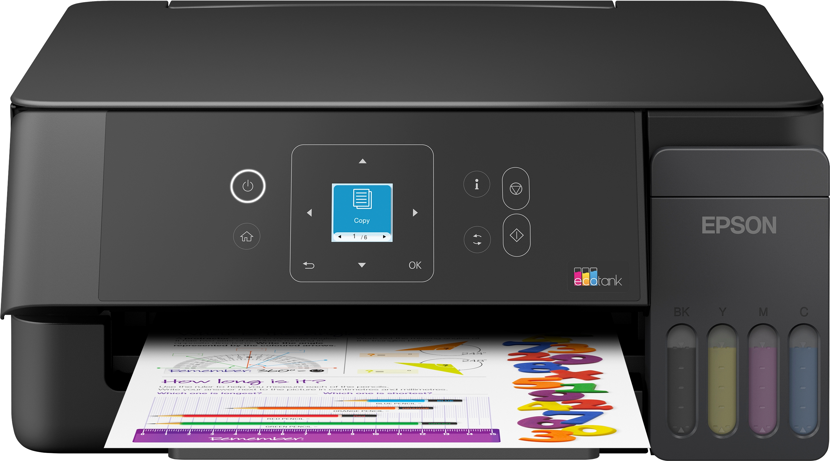 EcoTank ET-2920 A4-Multifunktions-Wi-Fi- und AirPrint Tintentankdrucker, mit einem LC-Display und einem im Lieferumfang enthaltenen Vorrat an Tinte für bis zu 3 Jahre