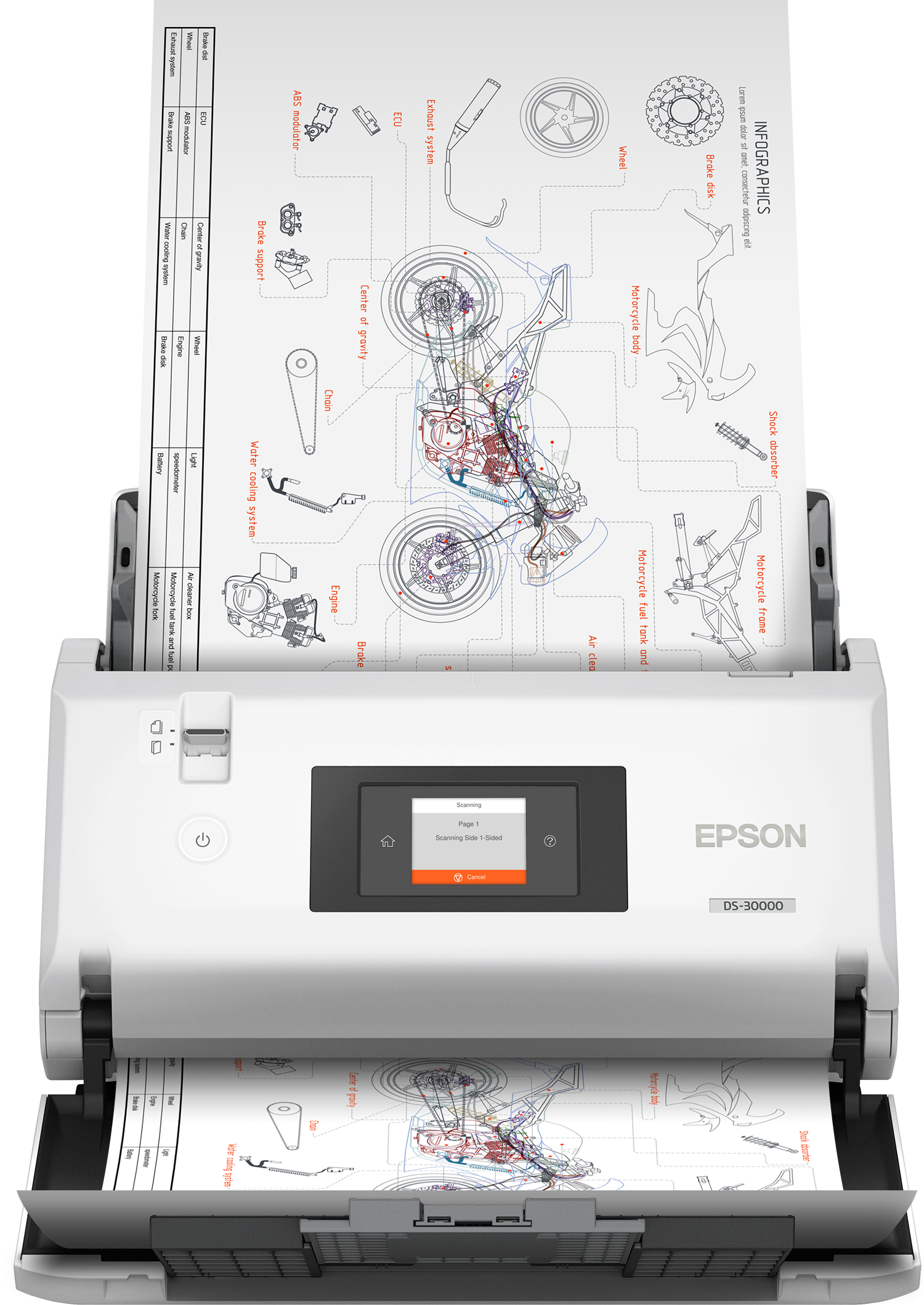 B11B256503, Epson WorkForce DS-30000 A3 Duplex Sheet-fed Document Scanner, A4 Document Scanners, Scanners