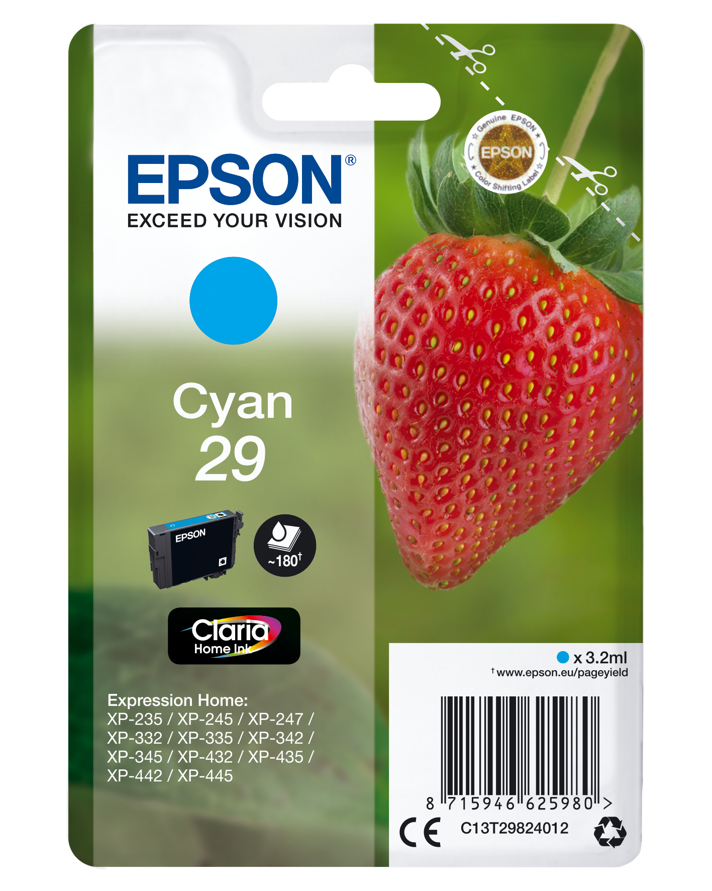 29 Erdbeere Claria Home Single | Epson Österreich Tinte | Produkte & Tintenpatronen Papier | Cyan Tinte 