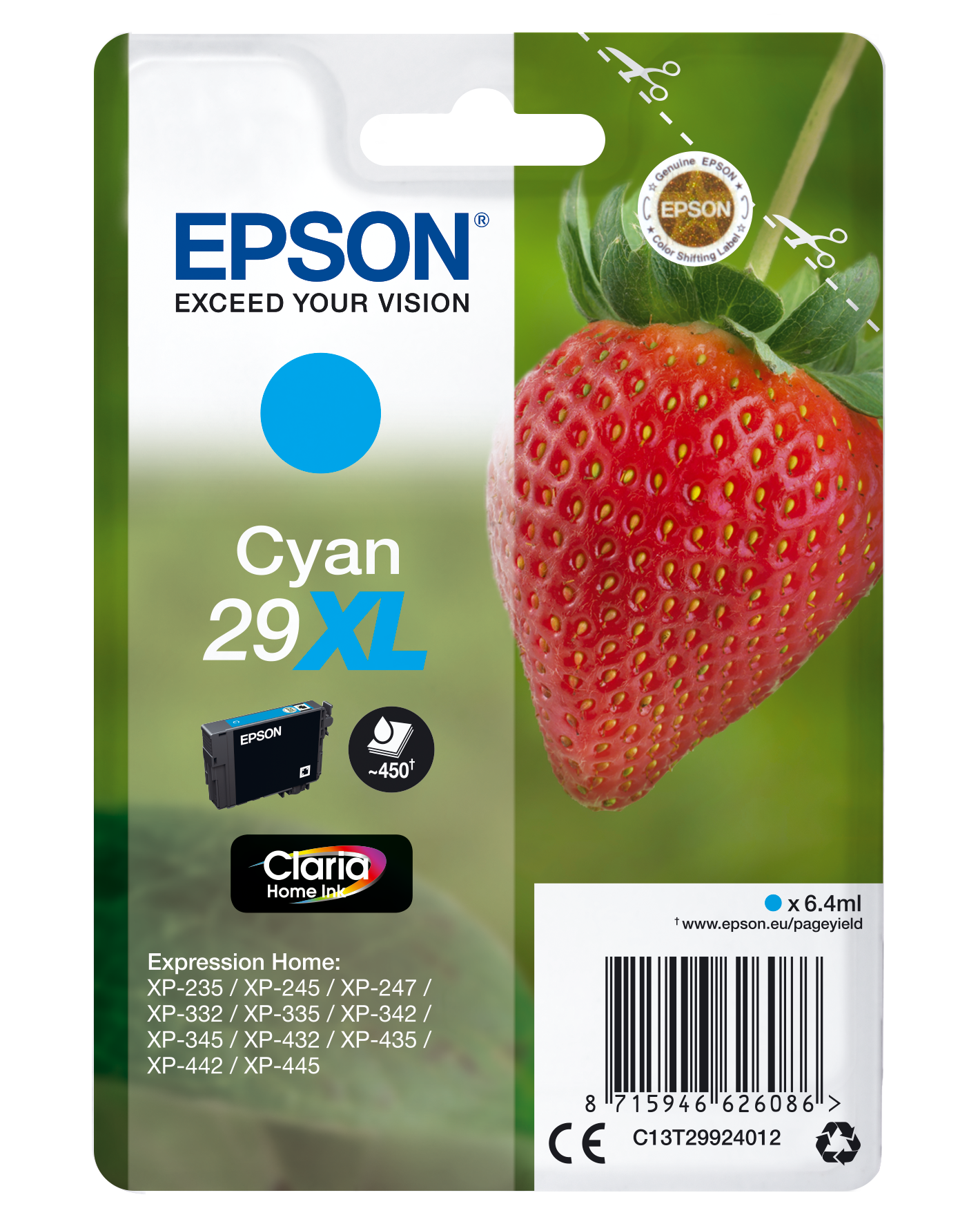 Singlepack Cyan 29XL Claria Home Ink