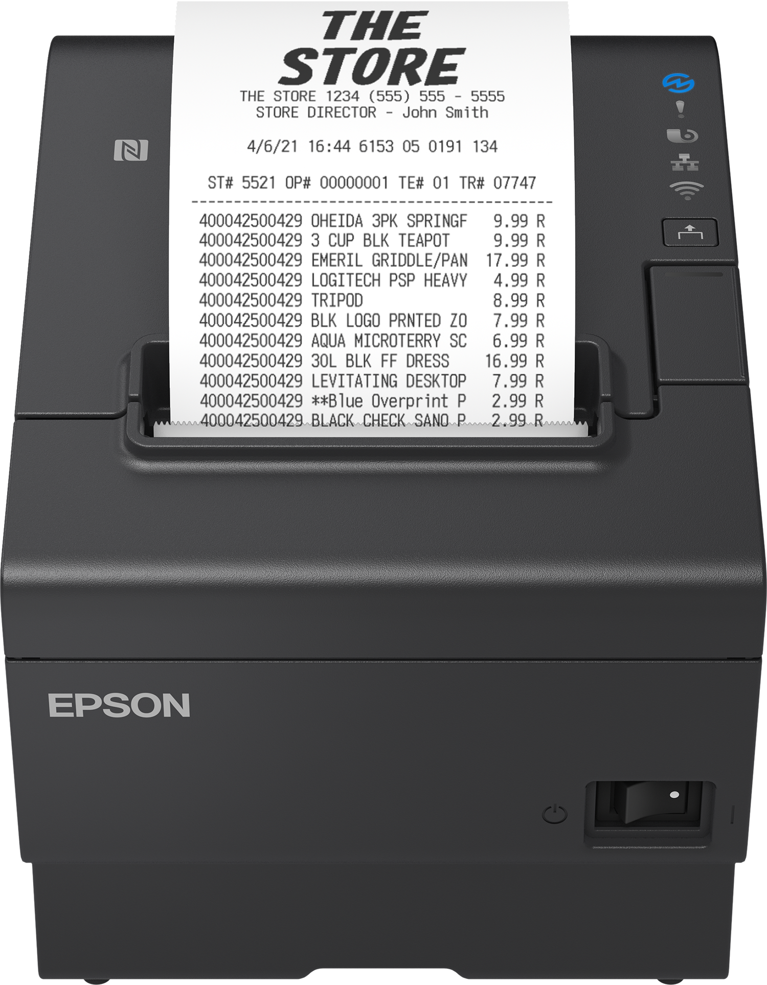 Epson TM-T70II usb Ethernet nero stampante scontrini carica frontale