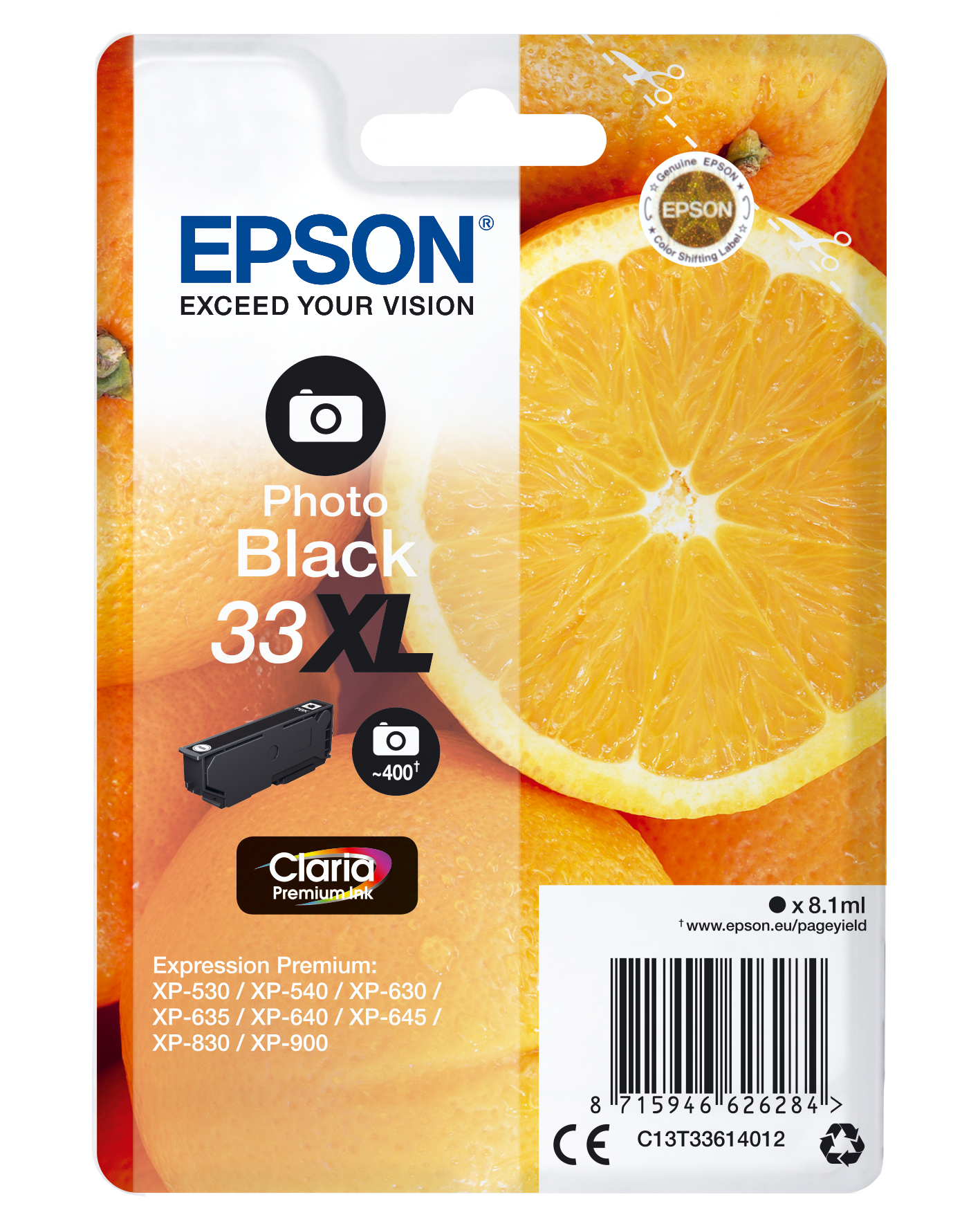 33XL Orange Claria Premium Single Photo Black Tinte | Tintenpatronen | Tinte  & Papier | Produkte | Epson Österreich