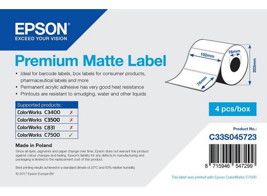Epson High Gloss Label 1570 labels Die-cut Roll: 102mm x 76mm c C33S045718 